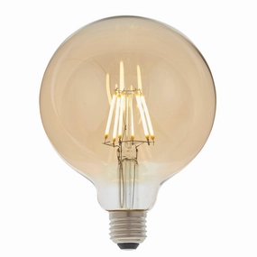 E27 LED 125mm Amber Filament Globe 6W Dimmable Light Bulb contemporary ceiling fixture