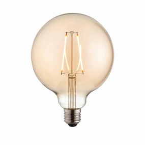 E27 LED 2w 125mm Dia Tinted Amber Filament Globe Light Bulb contemporary ceiling fixture