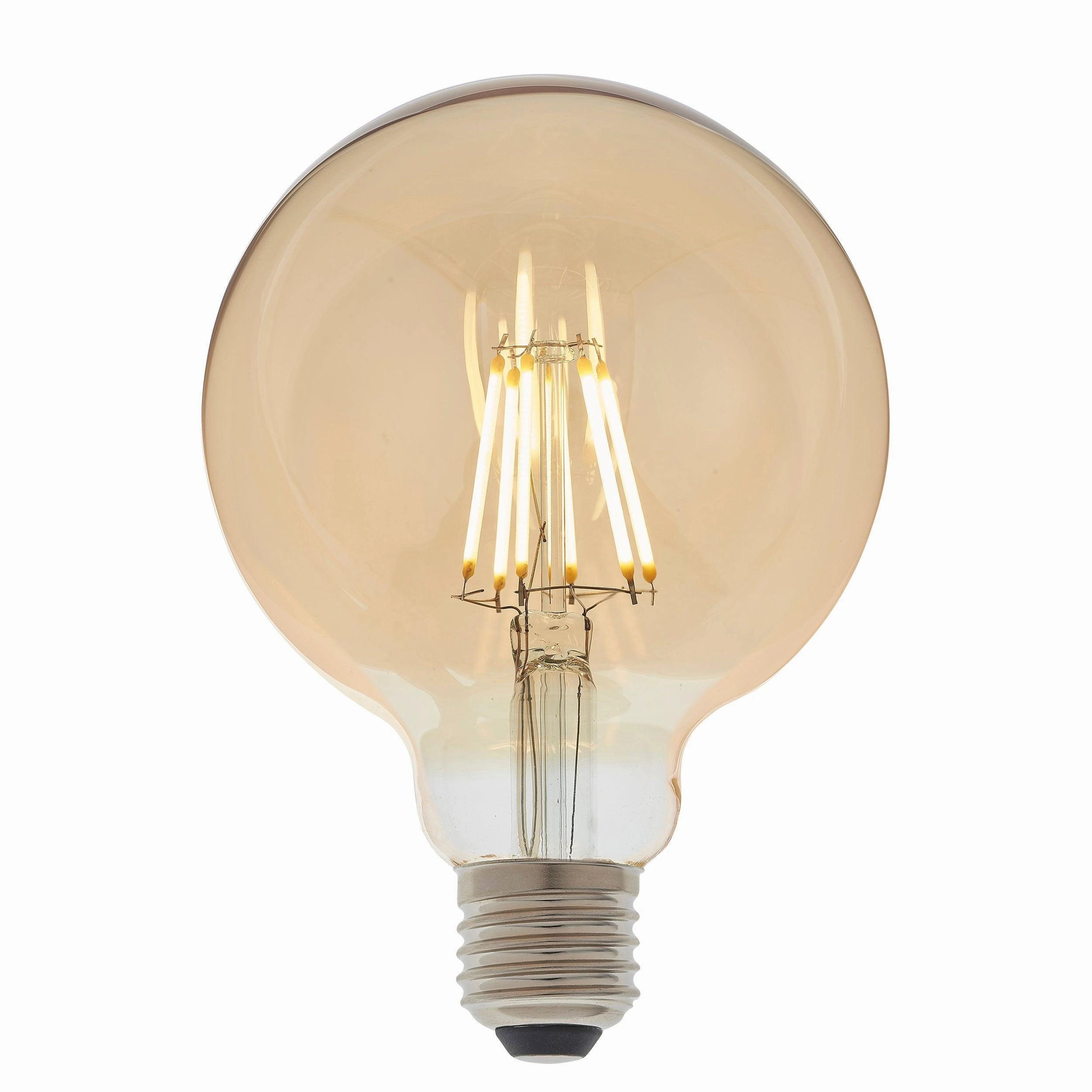 E27 LED 95mm Amber Filament Globe 6W Dimmable Light Bulb contemporary ceiling fixture