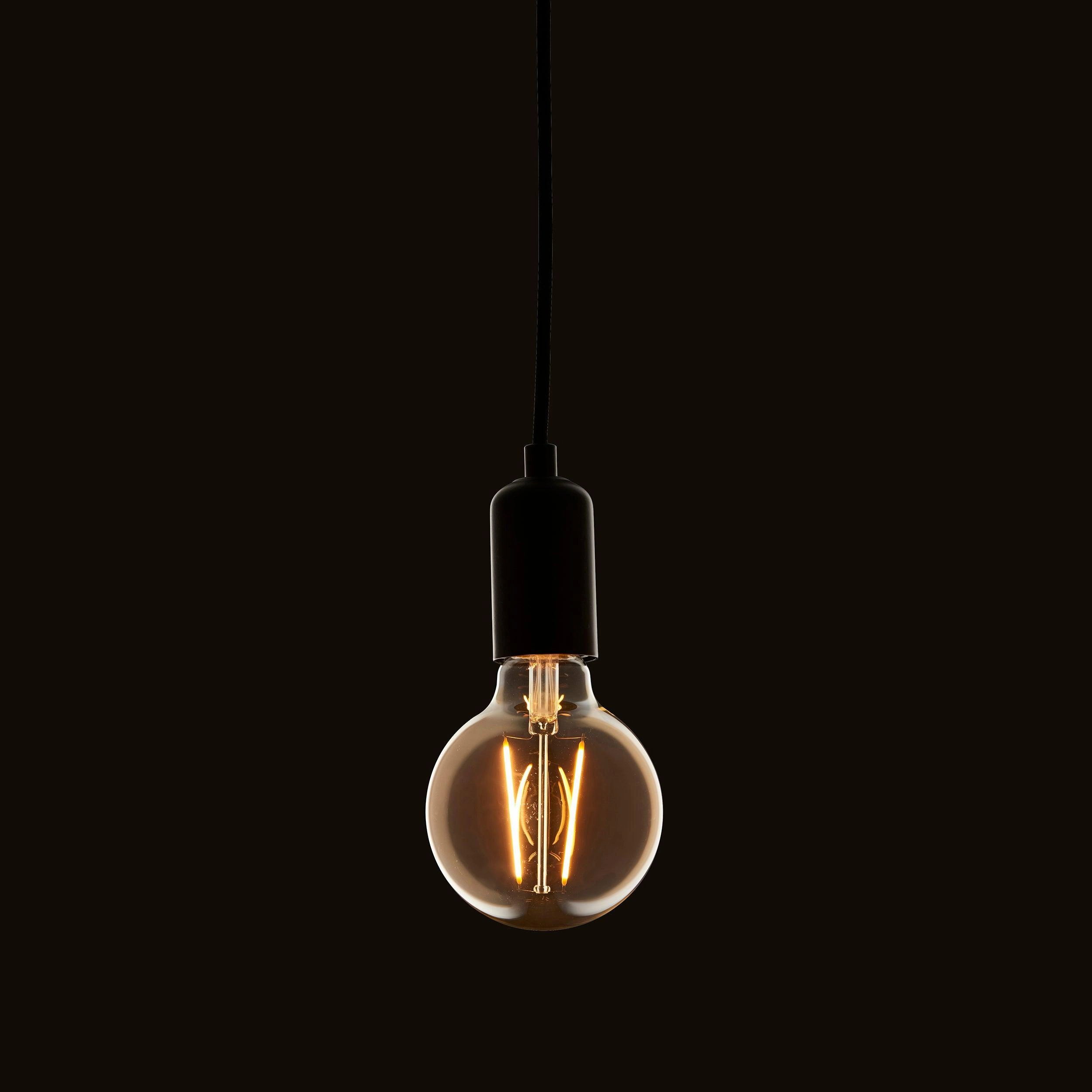 E27 LED Amber Tinted Globe Filament 2w Light Bulb