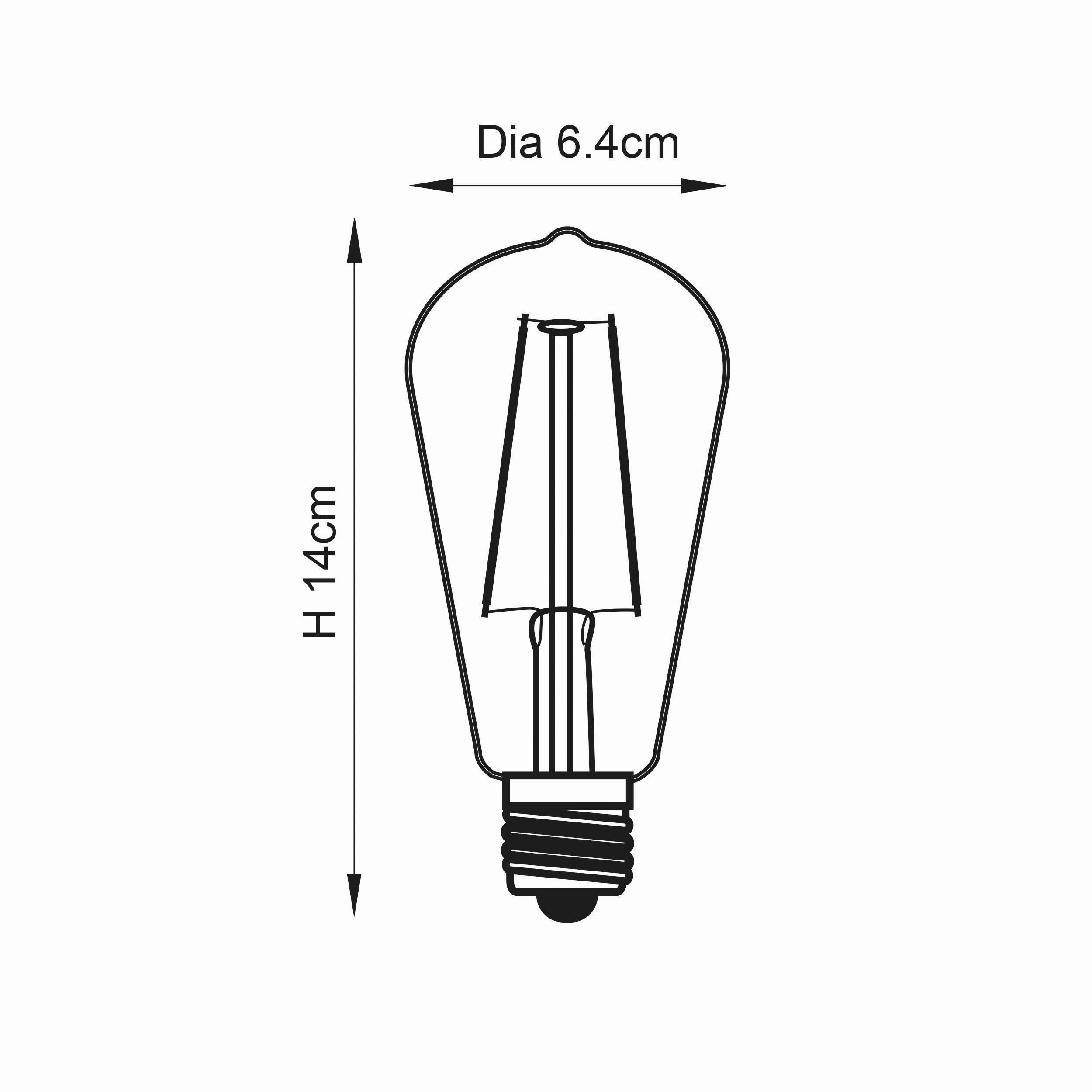 E27 LED Decorative Filament Clear Pear Shaped 2w Light Bulb