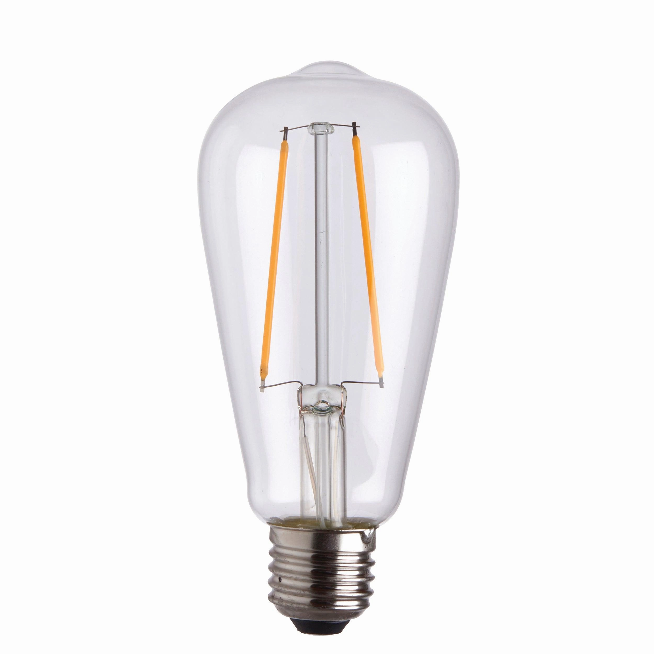 E27 LED Decorative Filament Clear Pear Shaped 2w Light Bulb