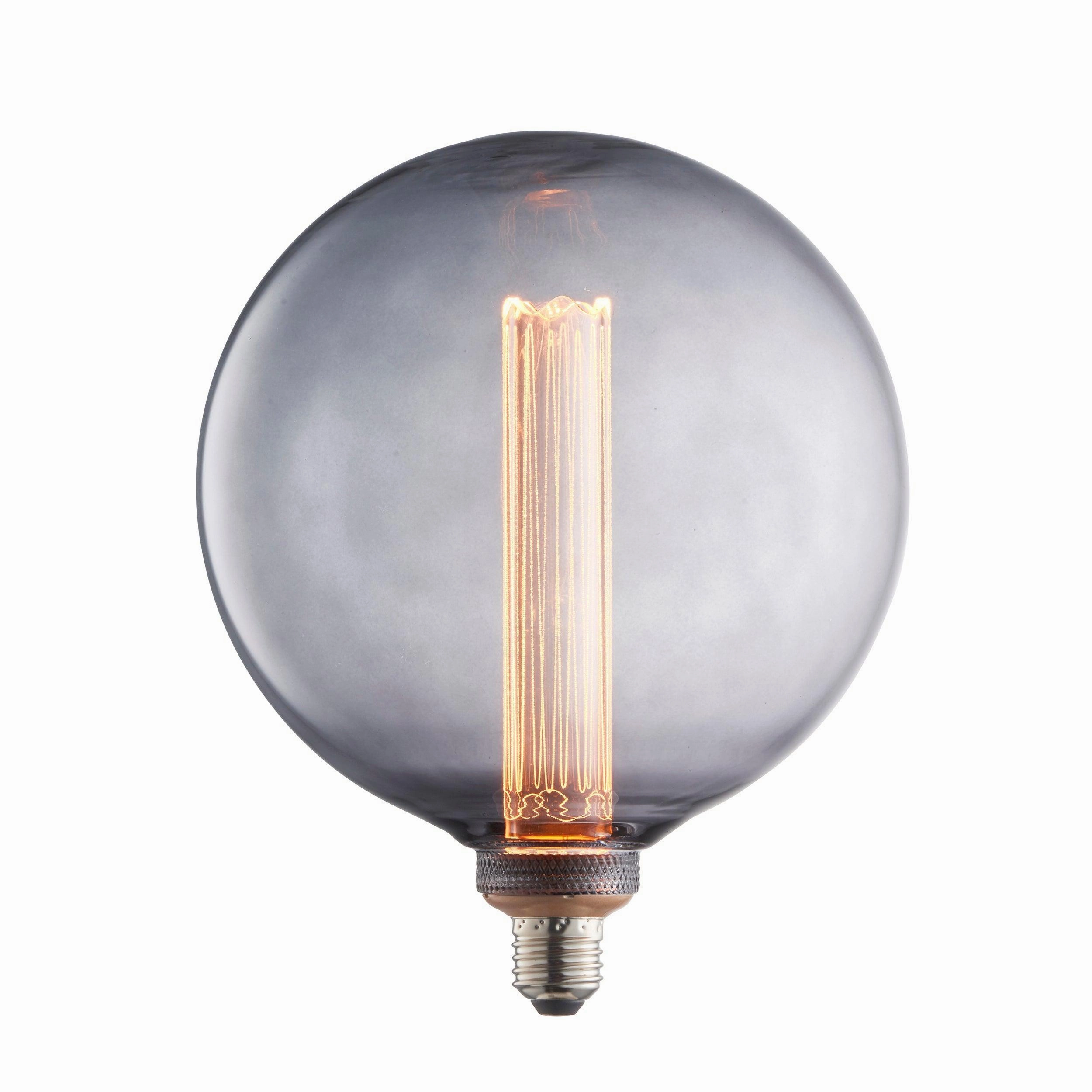 E27 Smoked Glass Globe Internal Cylinder LED 2.8w Light Bulb contemporary ceiling fixture