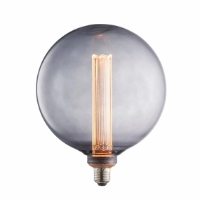 E27 Smoked Glass Globe Internal Cylinder LED 2.8w Light Bulb contemporary ceiling fixture