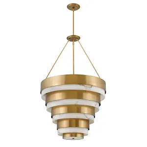 Echelon 8 Light Brass Ceiling Pendant Light flush mount ceiling fixture