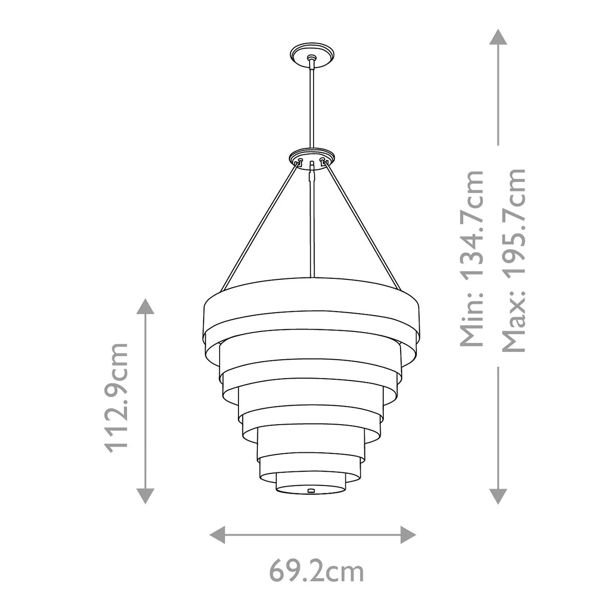 Echelon 8 Light Brass Ceiling Pendant Light
