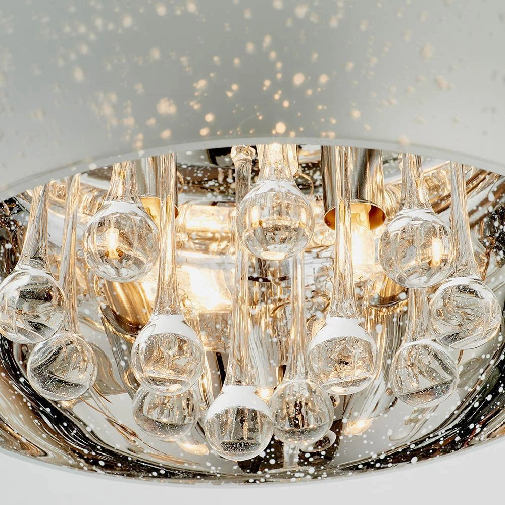 Eclipse 3 Light Flush Chrome Electro-Plated Glass Ceiling Light
