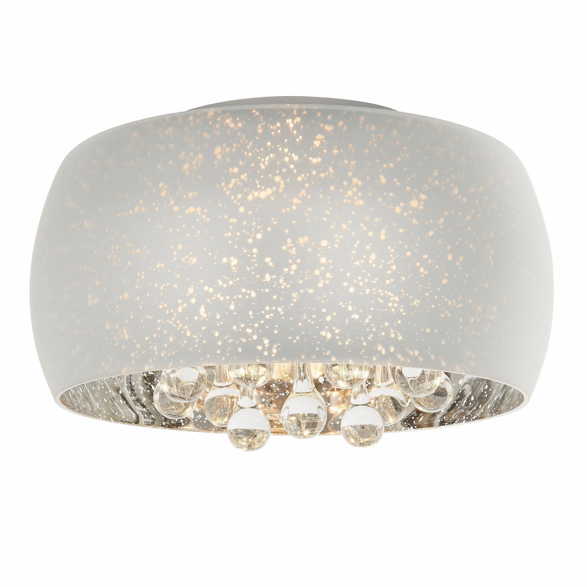 Eclipse 3 Light Flush Chrome Electro-Plated Glass Ceiling Light