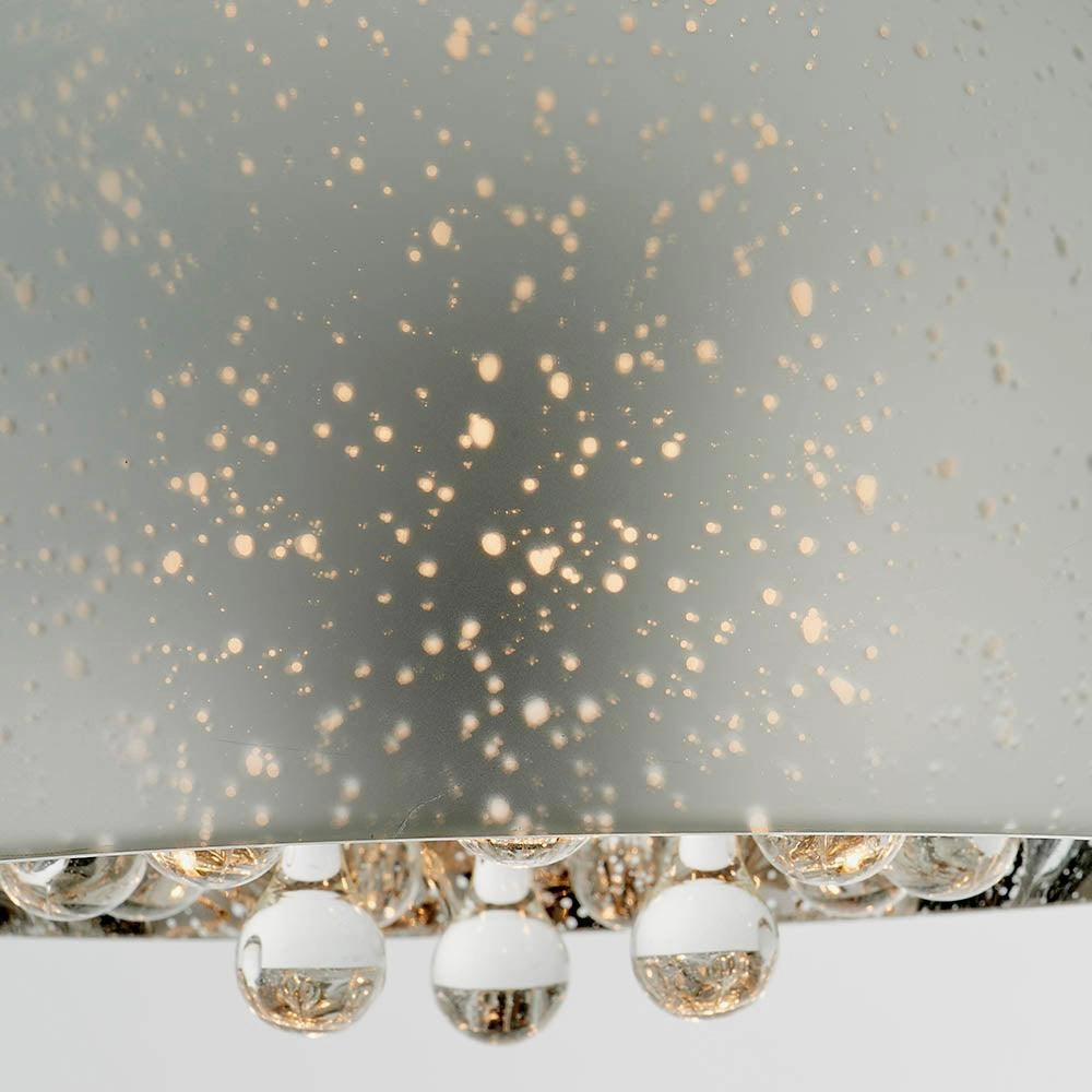 Eclipse 3 Light Flush Chrome Electro-Plated Glass Ceiling Light
