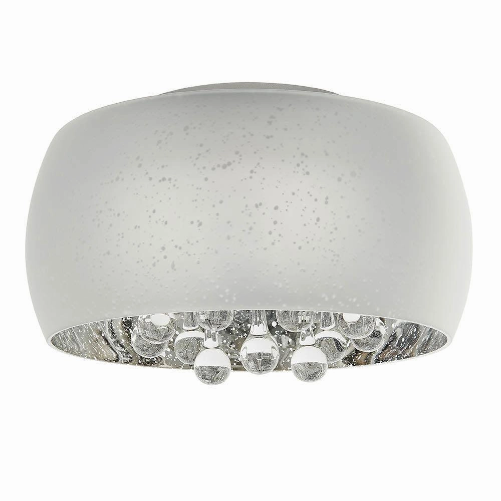 Eclipse 3 Light Flush Chrome Electro-Plated Glass Ceiling Light