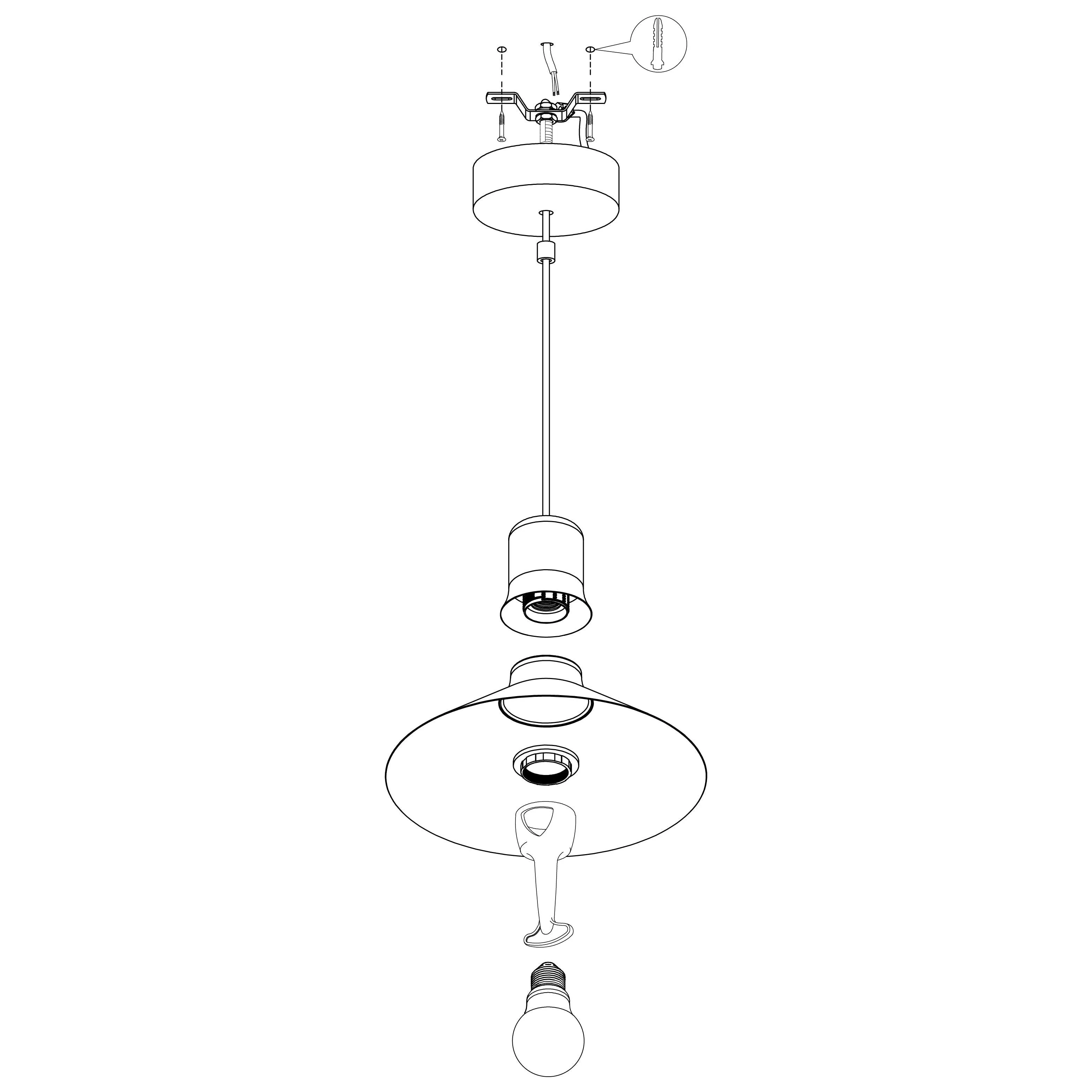 Eglo Abreosa Grey & Black Metal Conical Ceiling Pendant