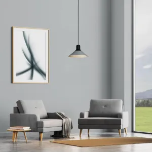 Eglo Abreosa Grey & Black Metal Conical Ceiling Pendant flush mount ceiling fixture