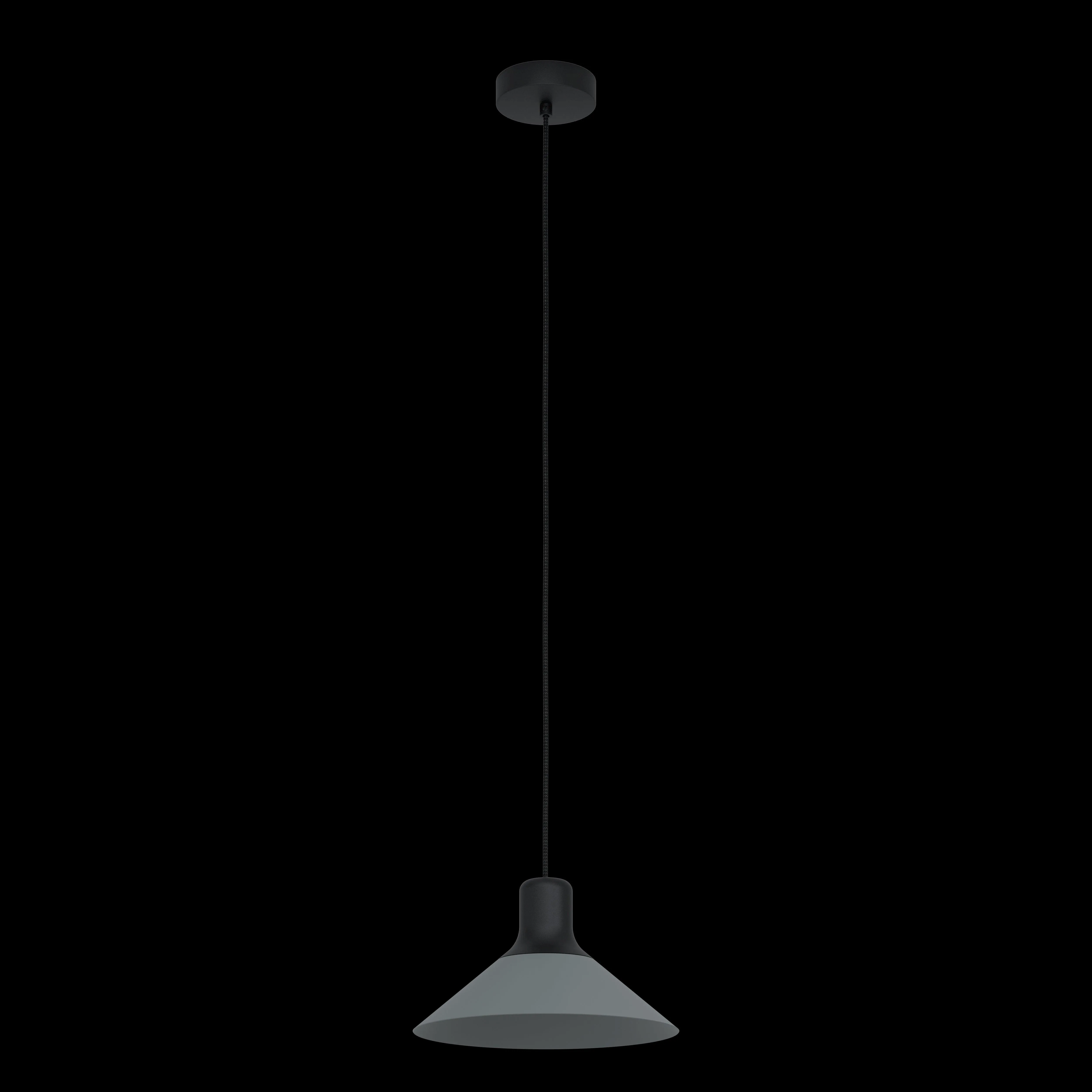 Eglo Abreosa Grey & Black Metal Conical Ceiling Pendant