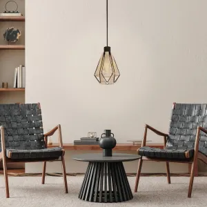 Eglo Adwickle Black Metal Wire & Hemp Ceiling Pendant flush mount ceiling fixture