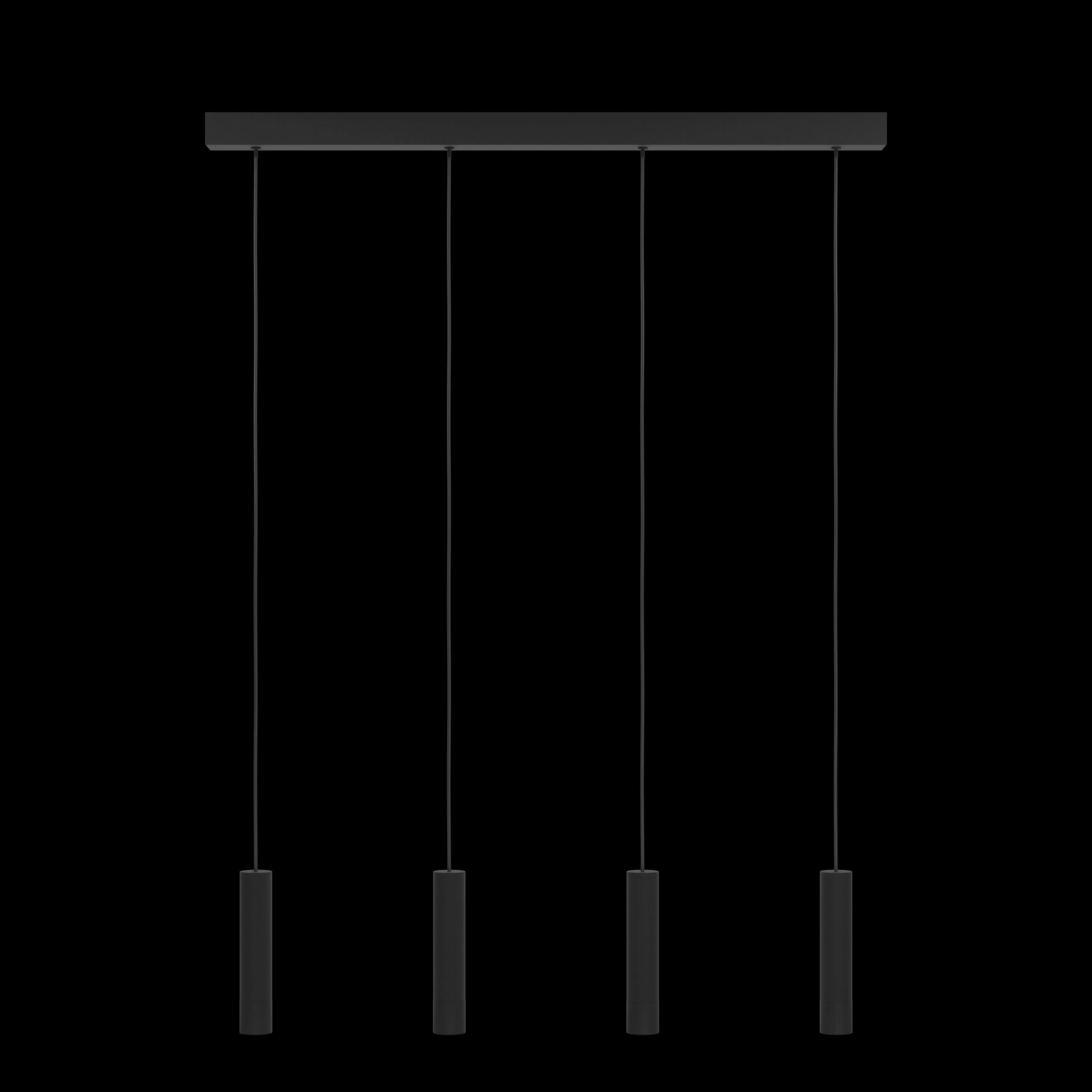 Eglo Almudaina 4 Light LED Black Metal Tube Ceiling Pendant