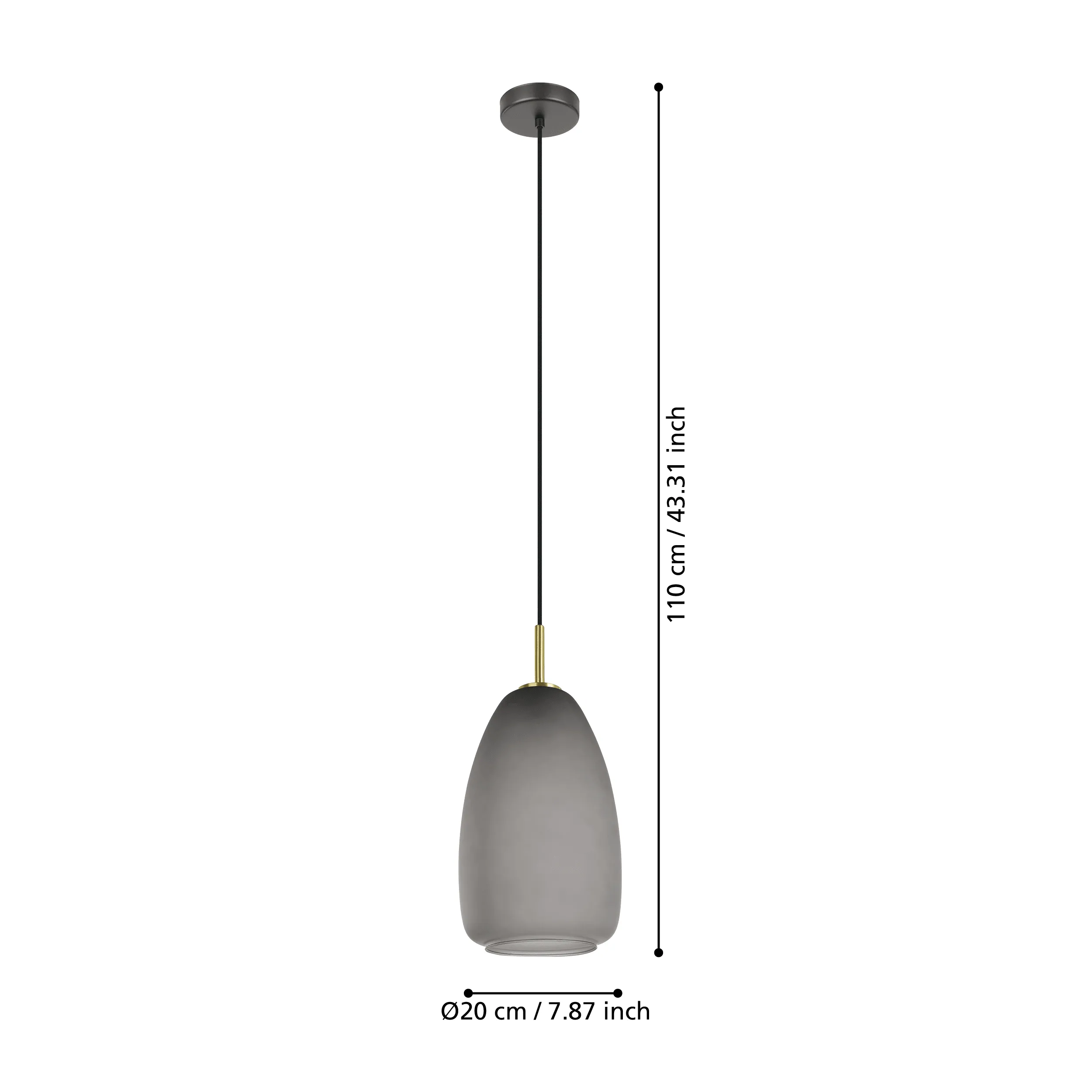 Eglo Alobrase Rounded Smoked Glass Ceiling Pendant