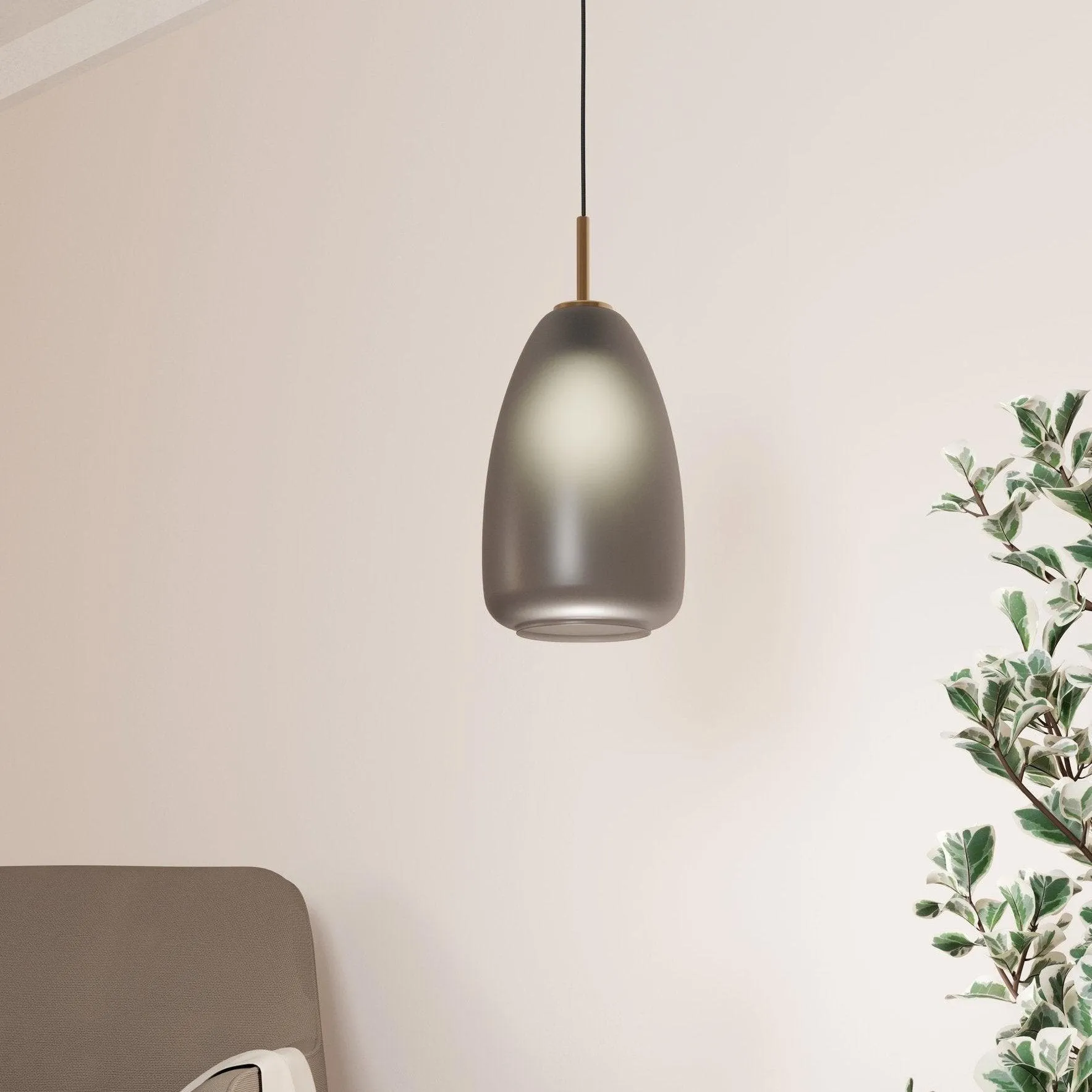 Eglo Alobrase Rounded Smoked Glass Ceiling Pendant flush mount ceiling fixture