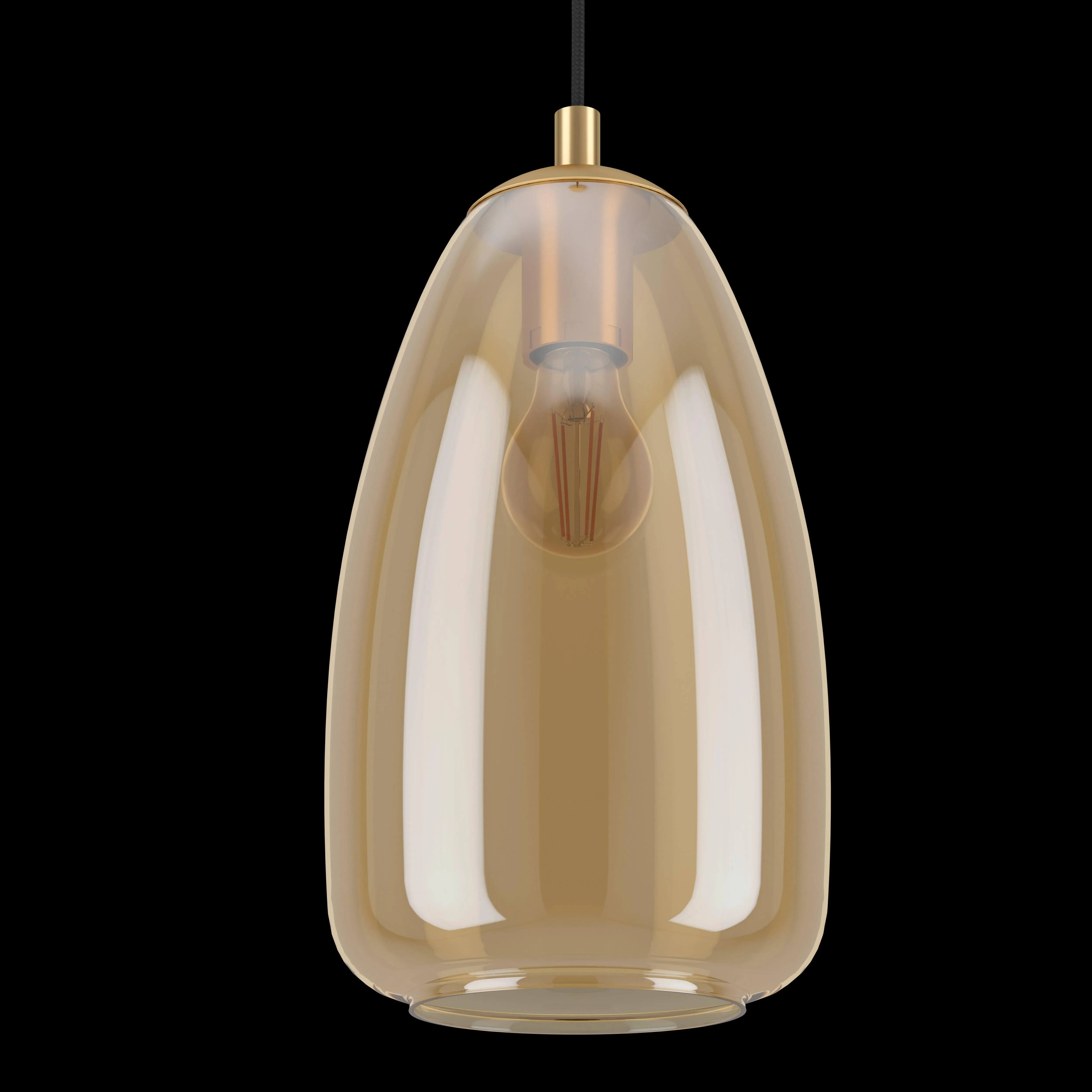 Eglo Alobrase Smoked Amber Glass Ceiling Pendant - 20cm