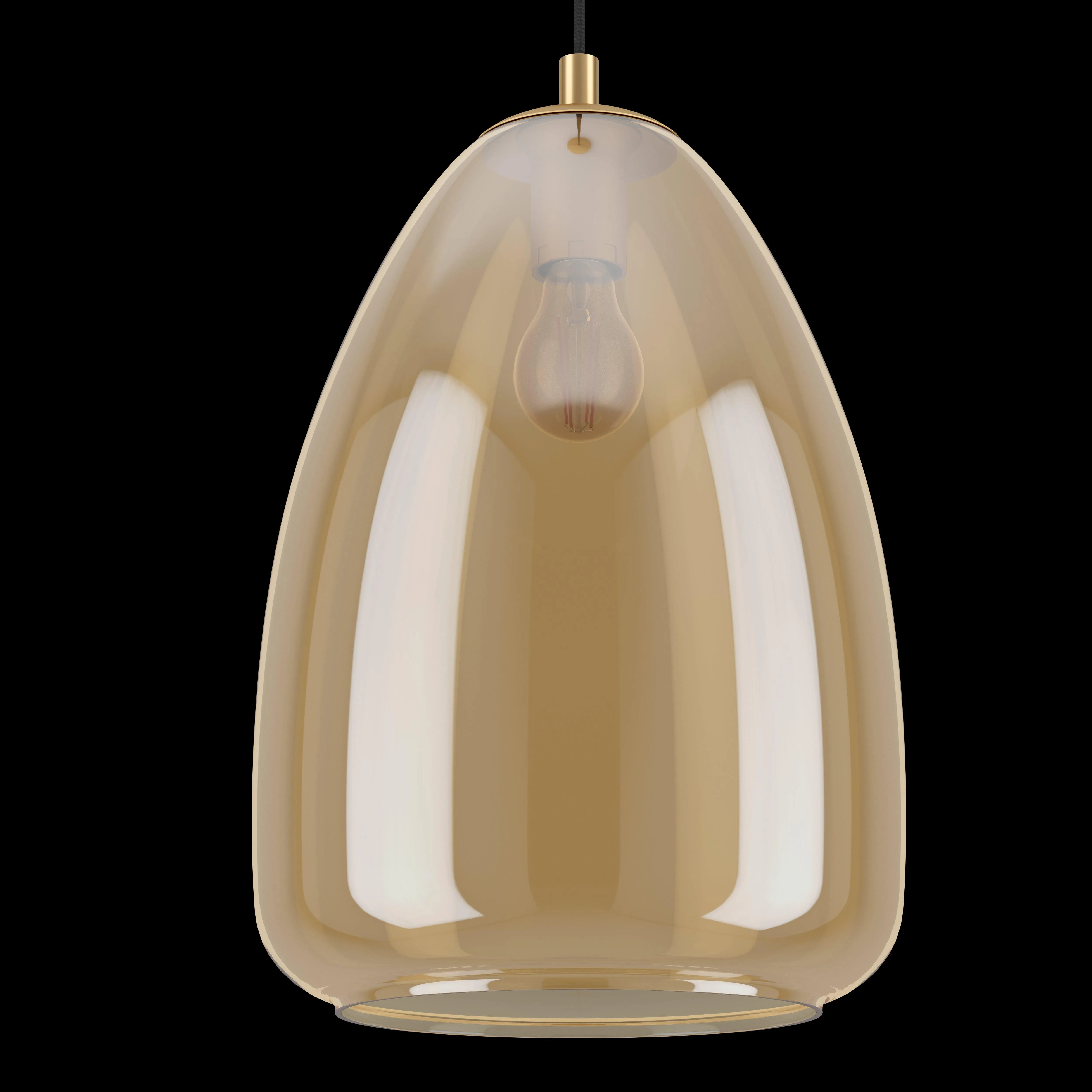 Eglo Alobrase Smoked Amber Glass Ceiling Pendant - 30cm