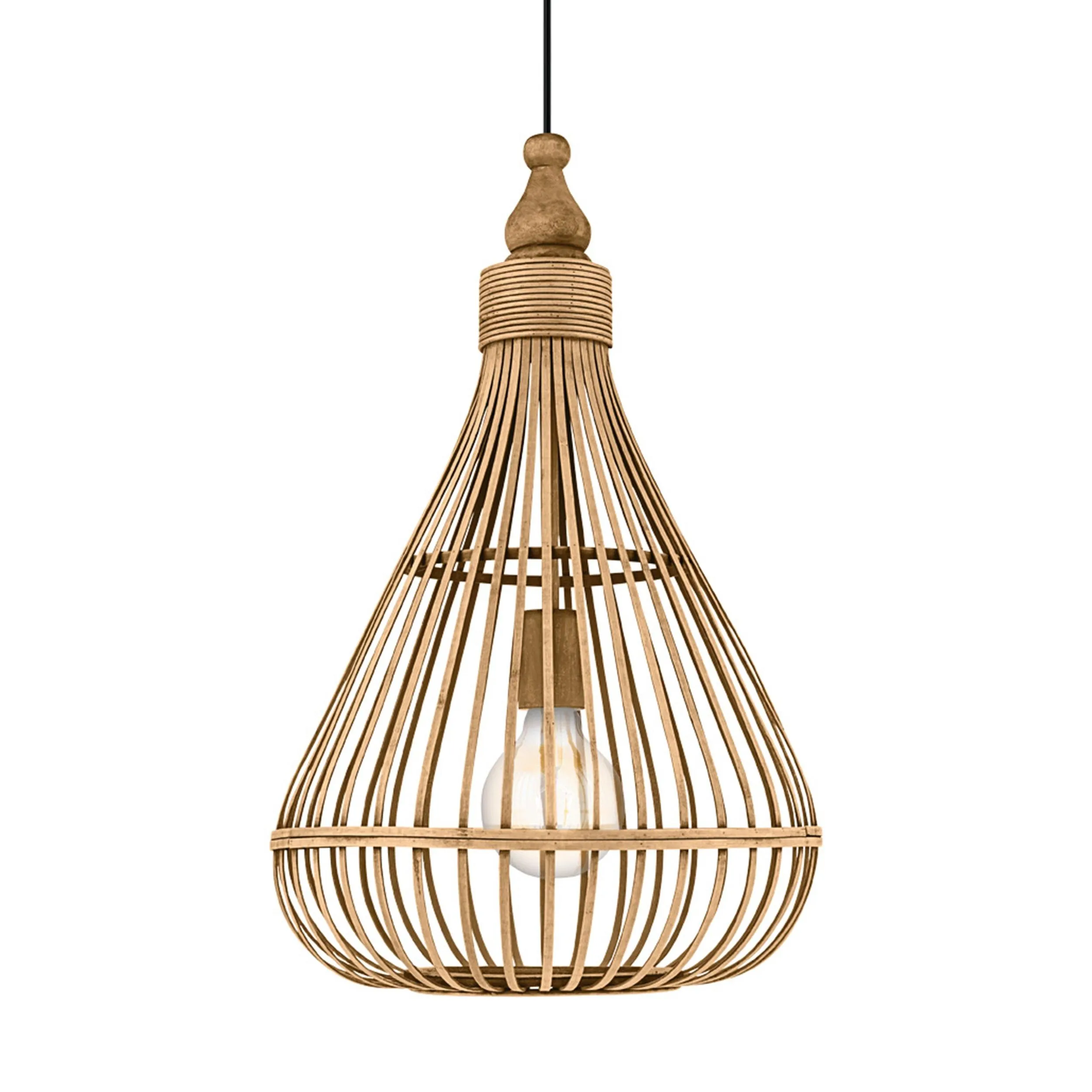 Eglo Amsfield Bamboo Wicker Teardrop Ceiling Pendant