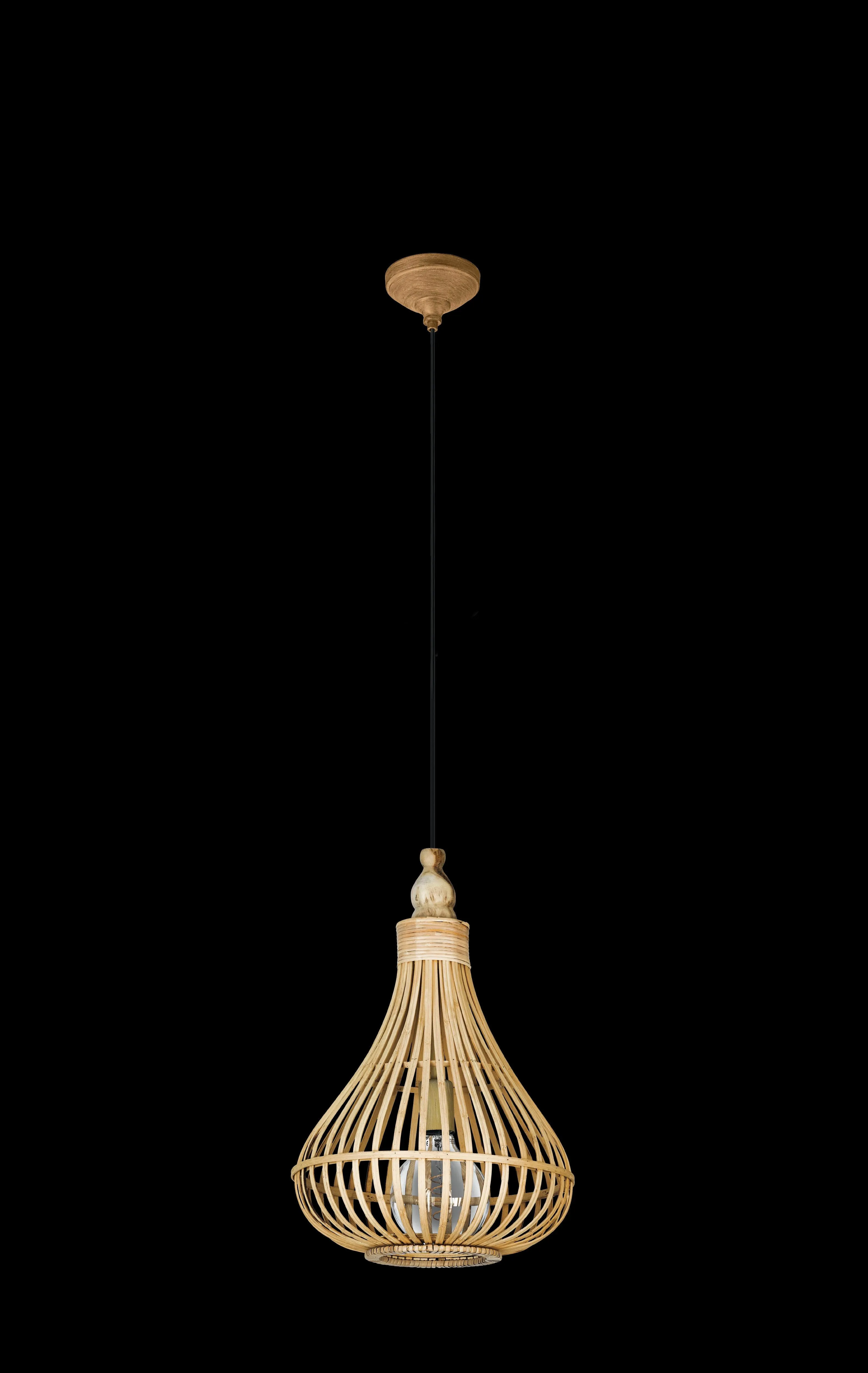 Eglo Amsfield Bamboo Wicker Teardrop Ceiling Pendant