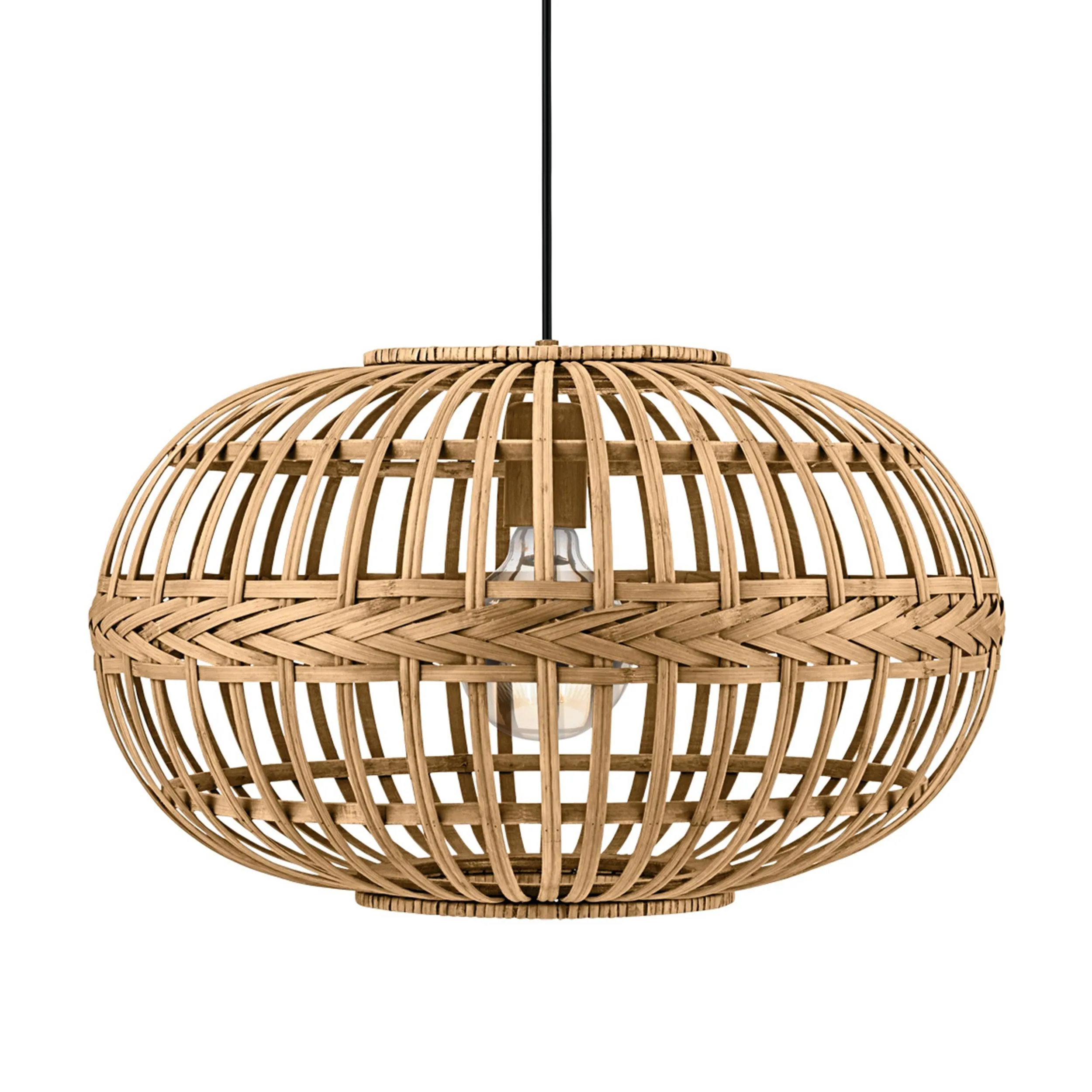 Eglo Amsfield Round Bamboo Wicker Ceiling Pendant