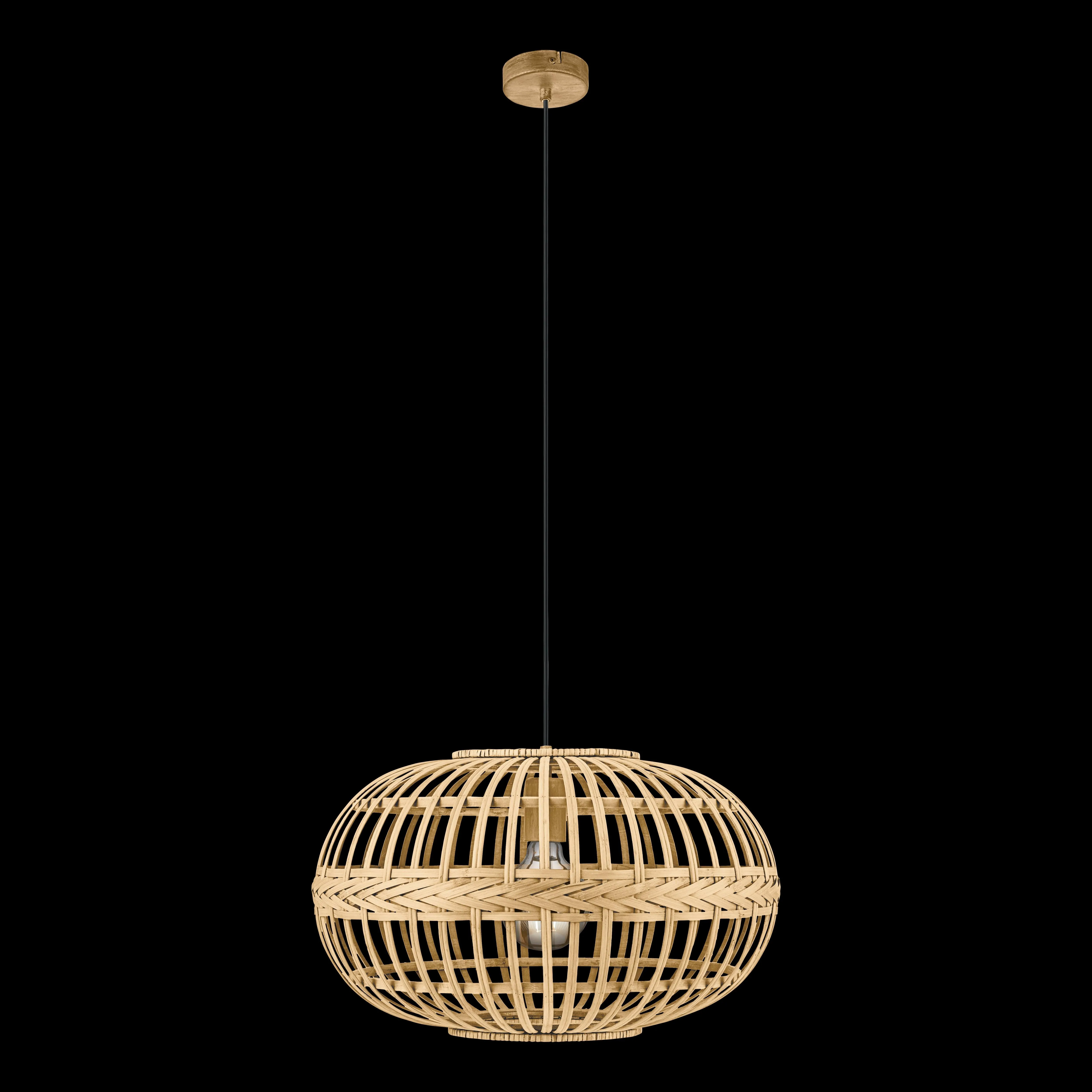 Eglo Amsfield Round Bamboo Wicker Ceiling Pendant