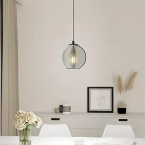 Eglo Ariscani Black & Steel Vaporised Glass Ceiling Pendant flush mount ceiling fixture