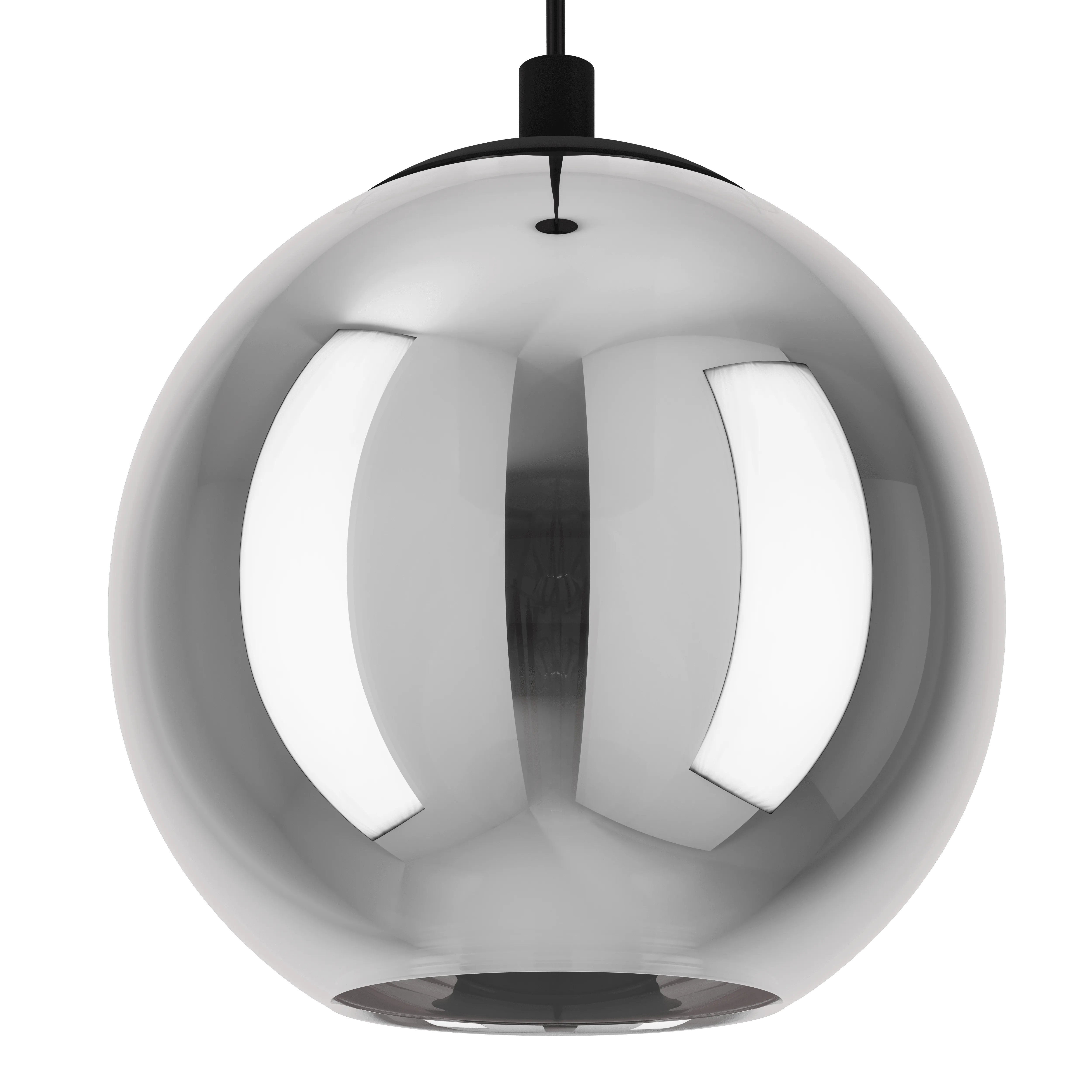 Eglo Ariscani Black & Steel Vaporised Glass Ceiling Pendant