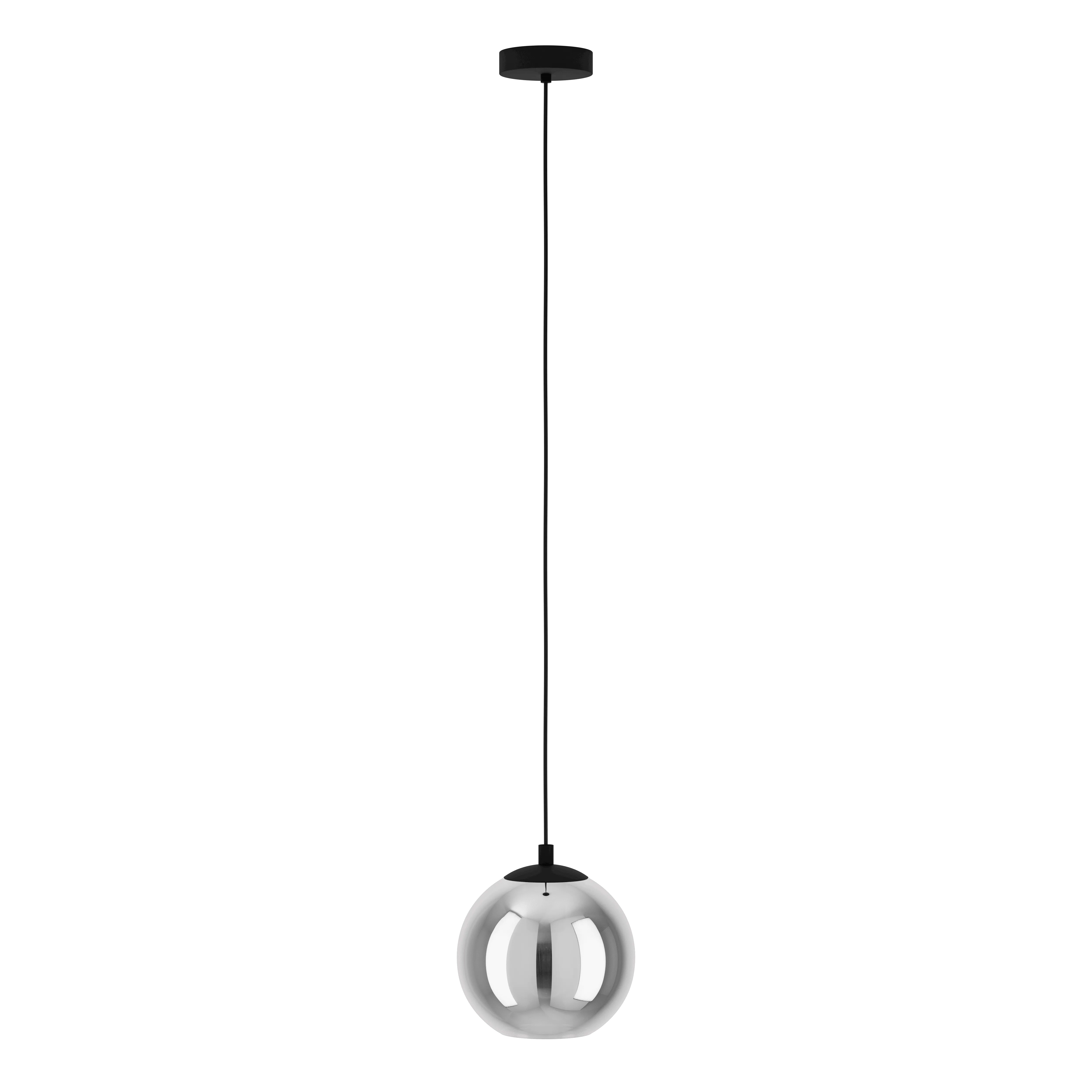 Eglo Ariscani Black & Steel Vaporised Glass Ceiling Pendant