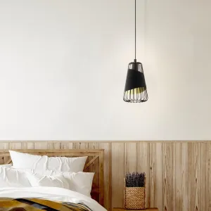 Eglo Austell Black & Gold Lined Wire Framed Ceiling Pendant flush mount ceiling fixture