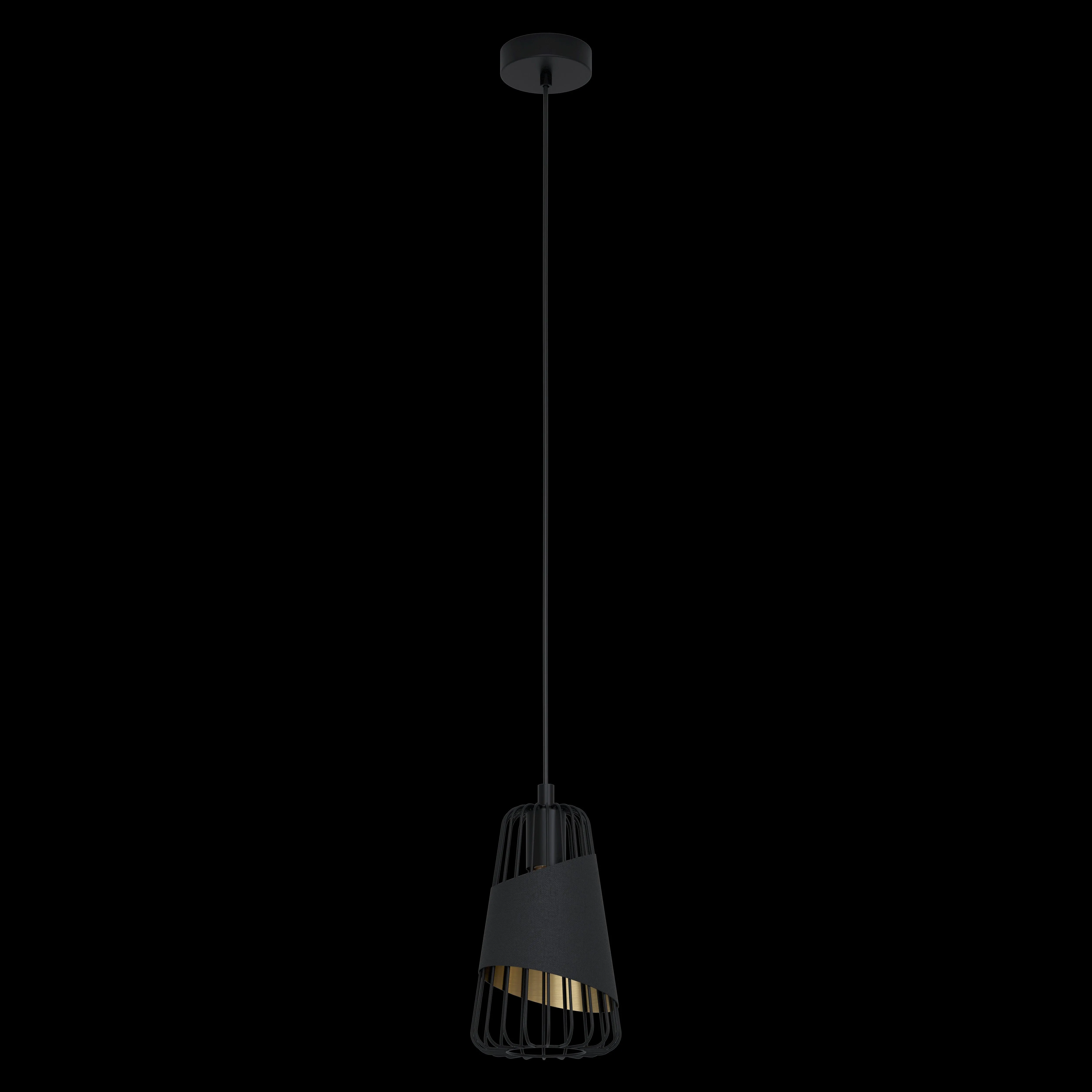 Eglo Austell Black & Gold Lined Wire Framed Ceiling Pendant