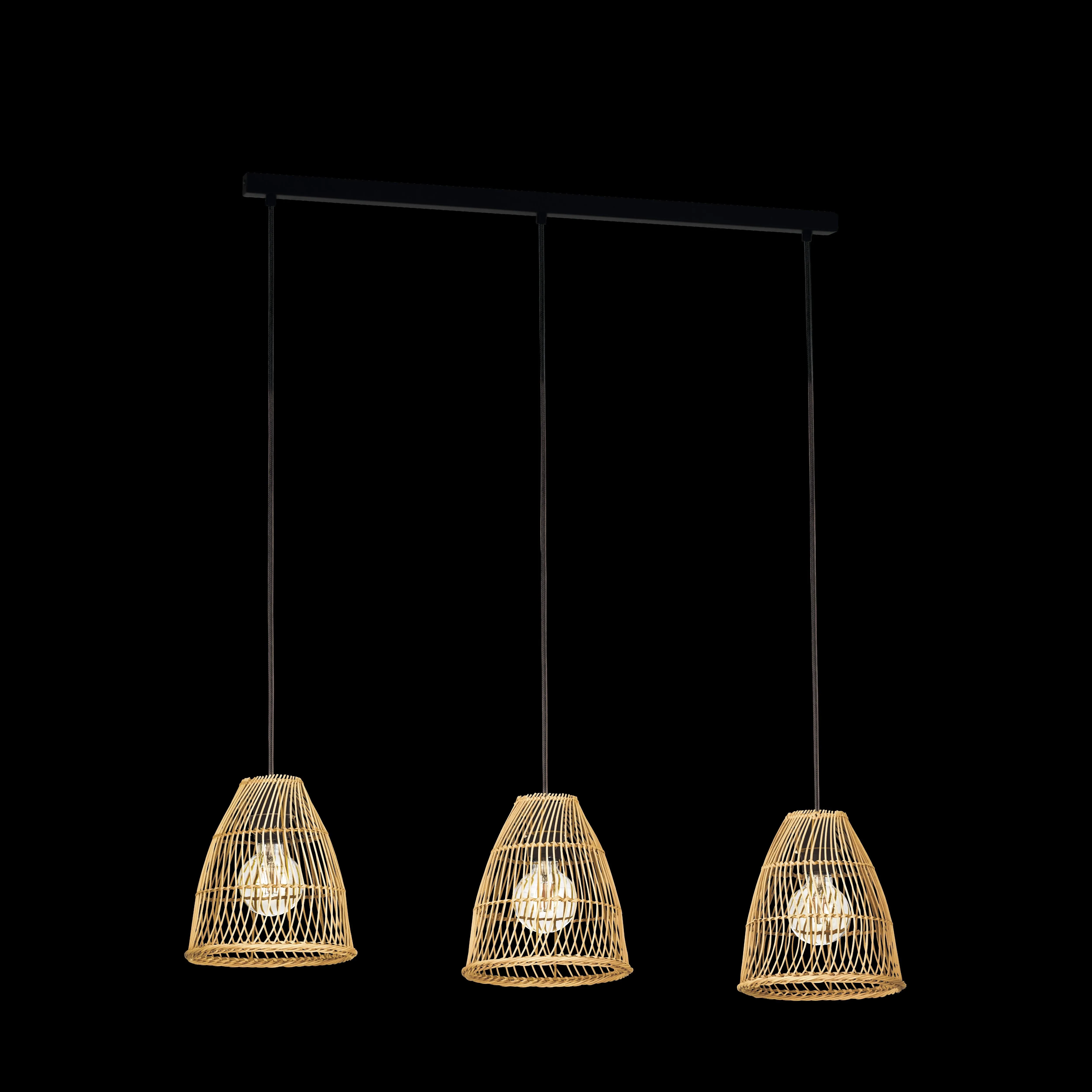 Eglo Ayesgarth 3 Light Rattan Wicker Lamp Shade Ceiling Pendant