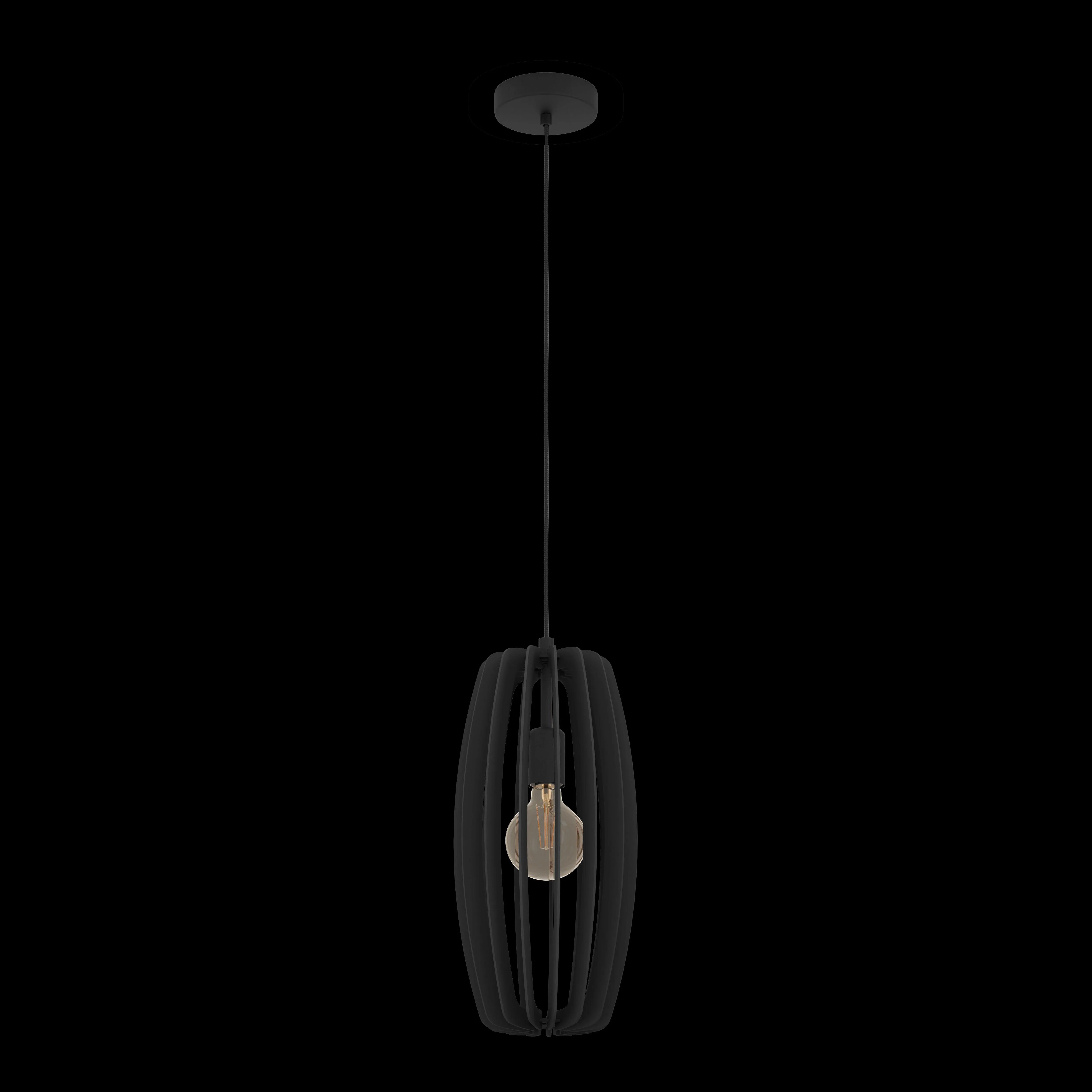 Eglo Bajazzara Elongated Black Wood Segments Ceiling Pendant