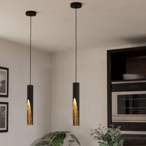 Eglo Barbotto Black & Gold Metal Ceiling Pendant flush mount ceiling fixture
