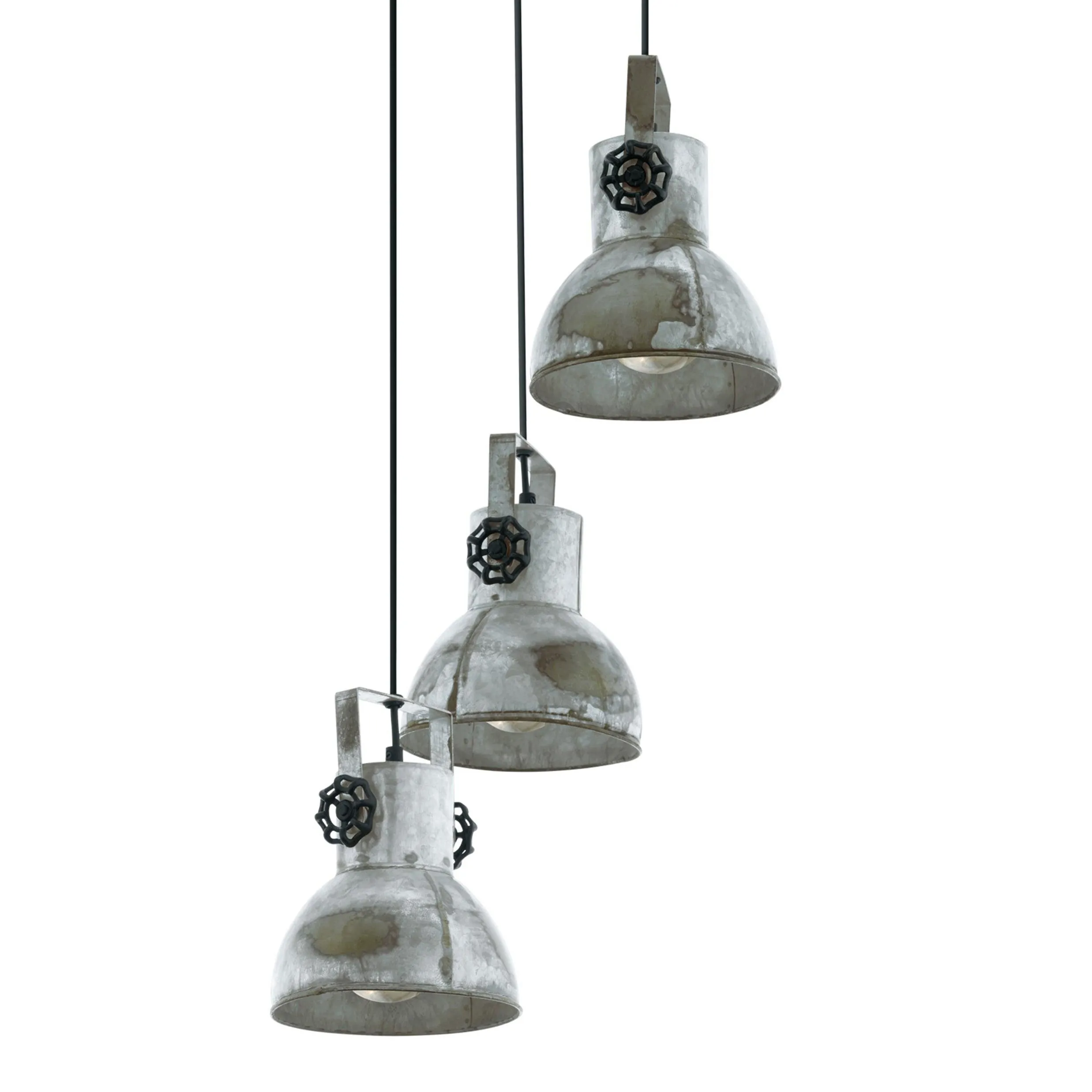 Eglo Barnstaple 3 Light Distressed Steel Ceiling Pendant