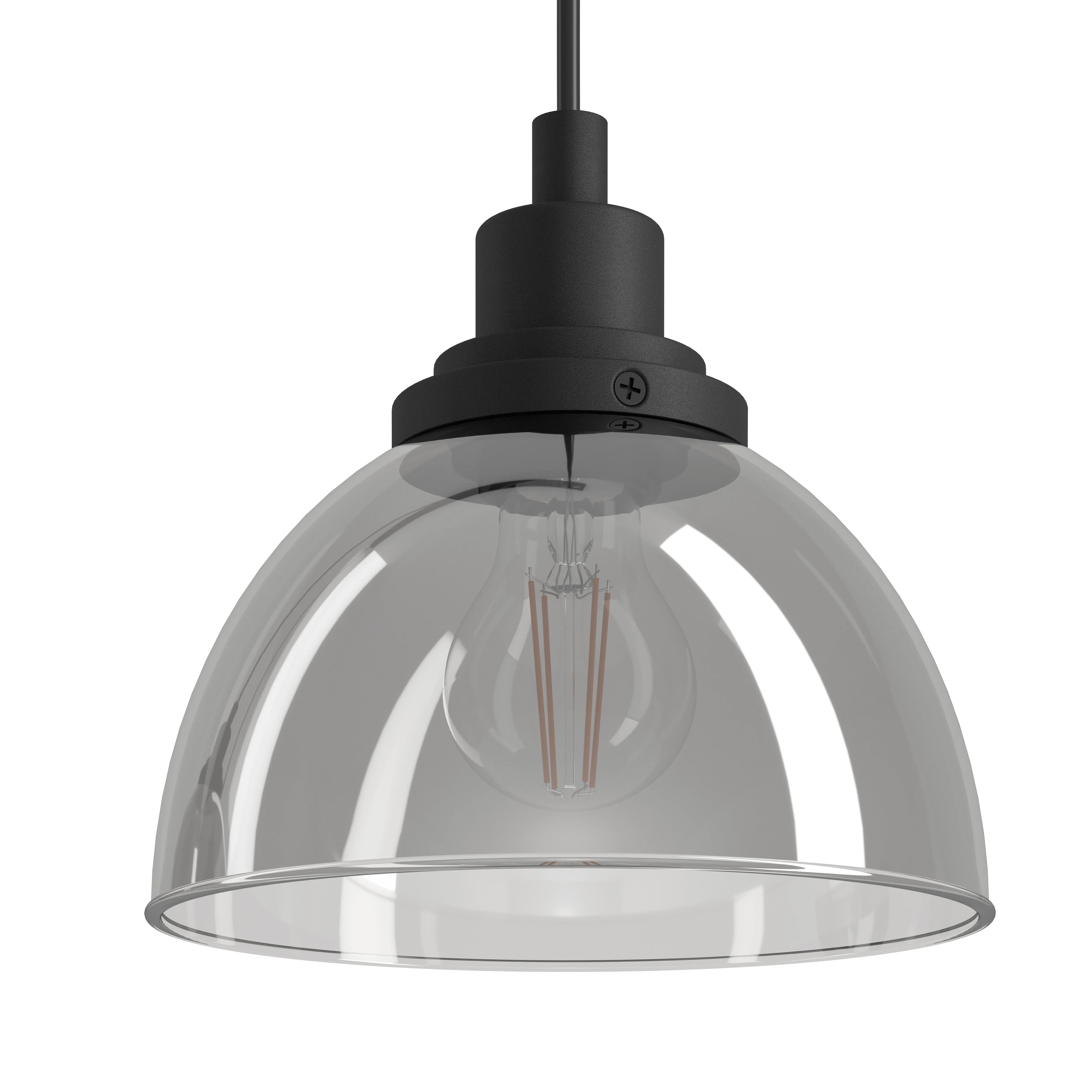 Eglo Beleser 3 Light Smoked Black Glass Ceiling Pendant