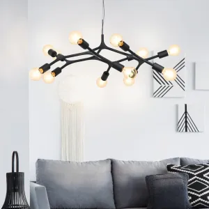 Eglo Bocadella 12 Arm Black Metal Ceiling Pendant flush mount ceiling fixture
