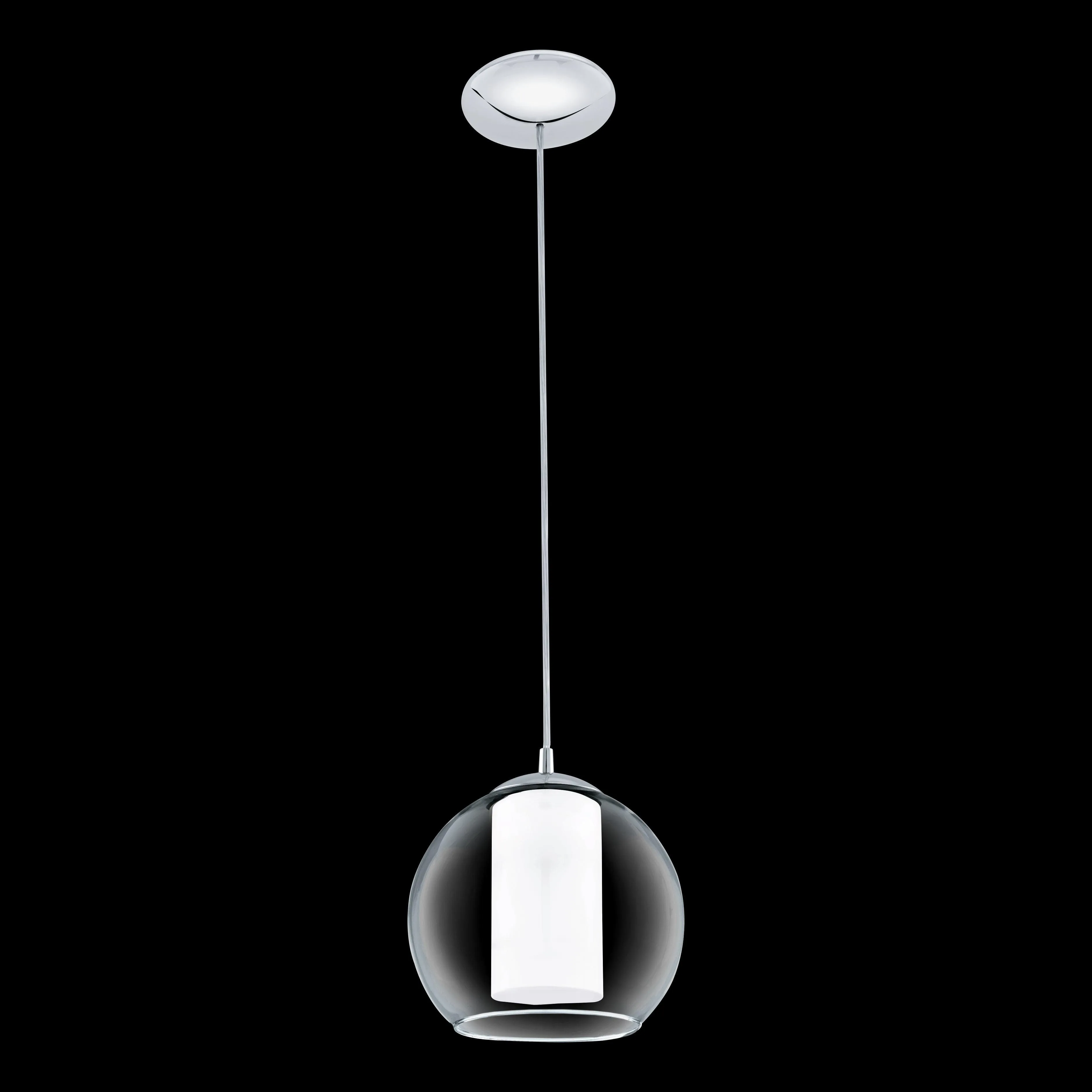 Eglo Bolsano Chrome Clear & White Glass Ceiling Pendant