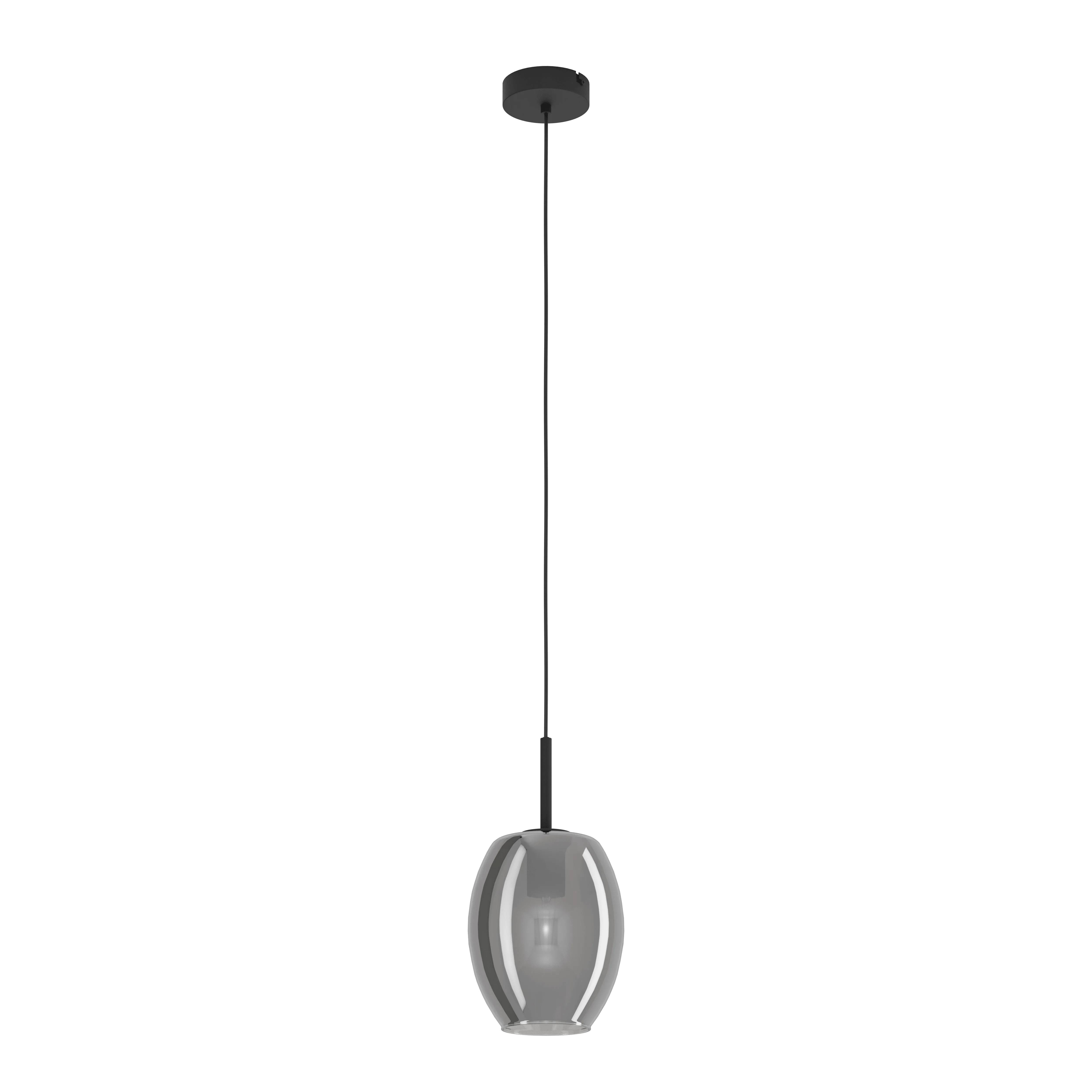 Eglo Cadaques Oval Smoked Glass Ceiling Pendant