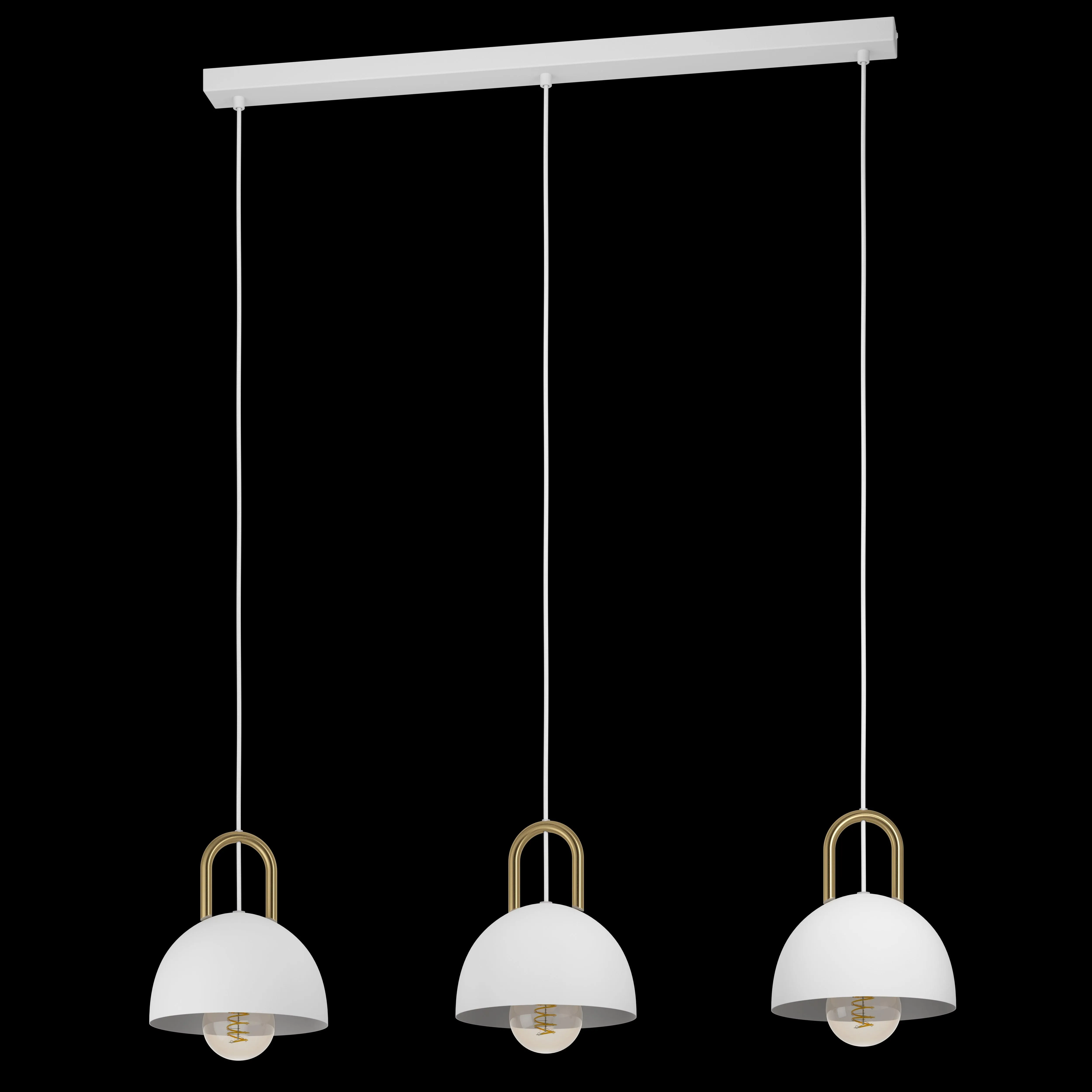 Eglo Calmanera 3 Light White & Brass Round Pendant