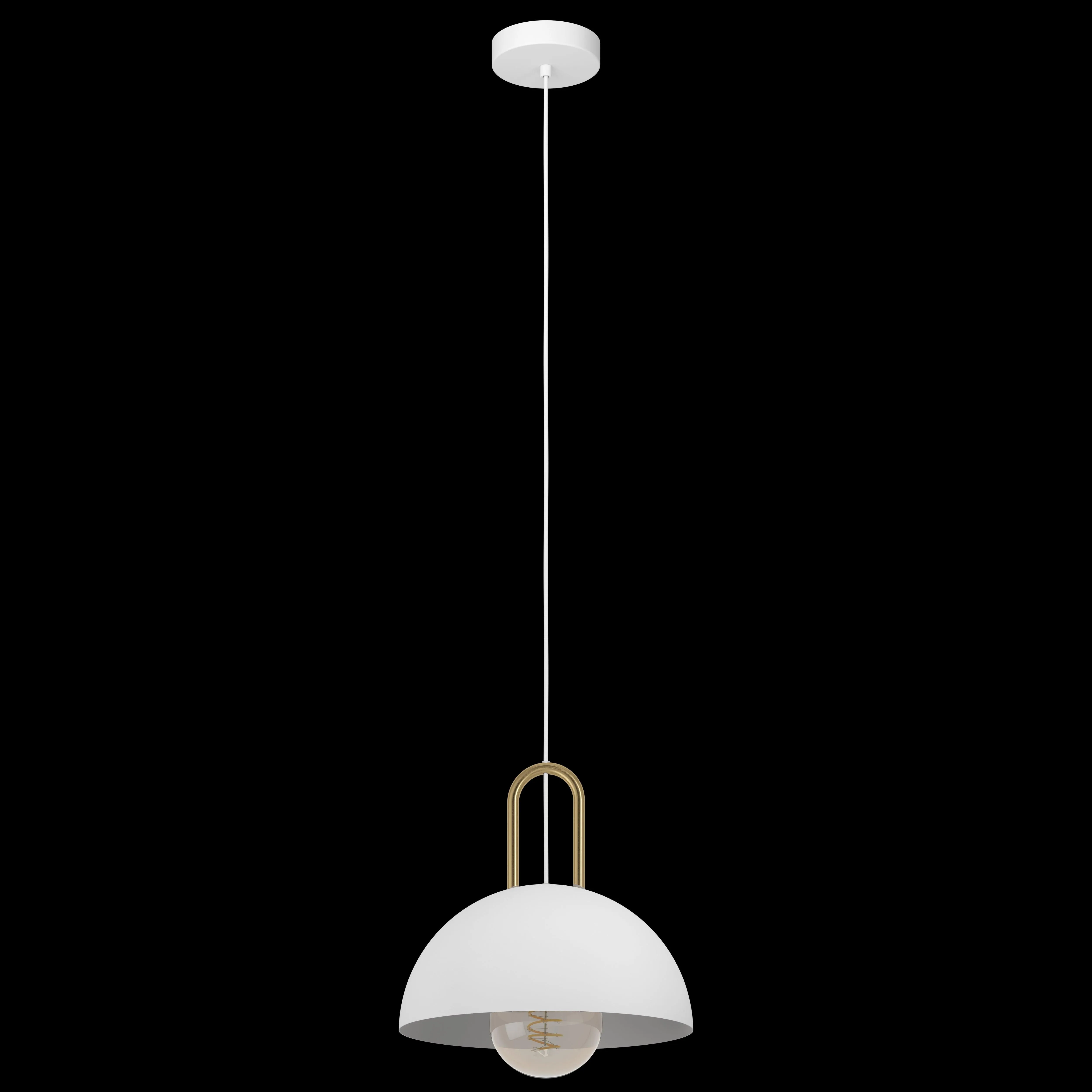 Eglo Calmanera White & Brass Round Ceiling Pendant