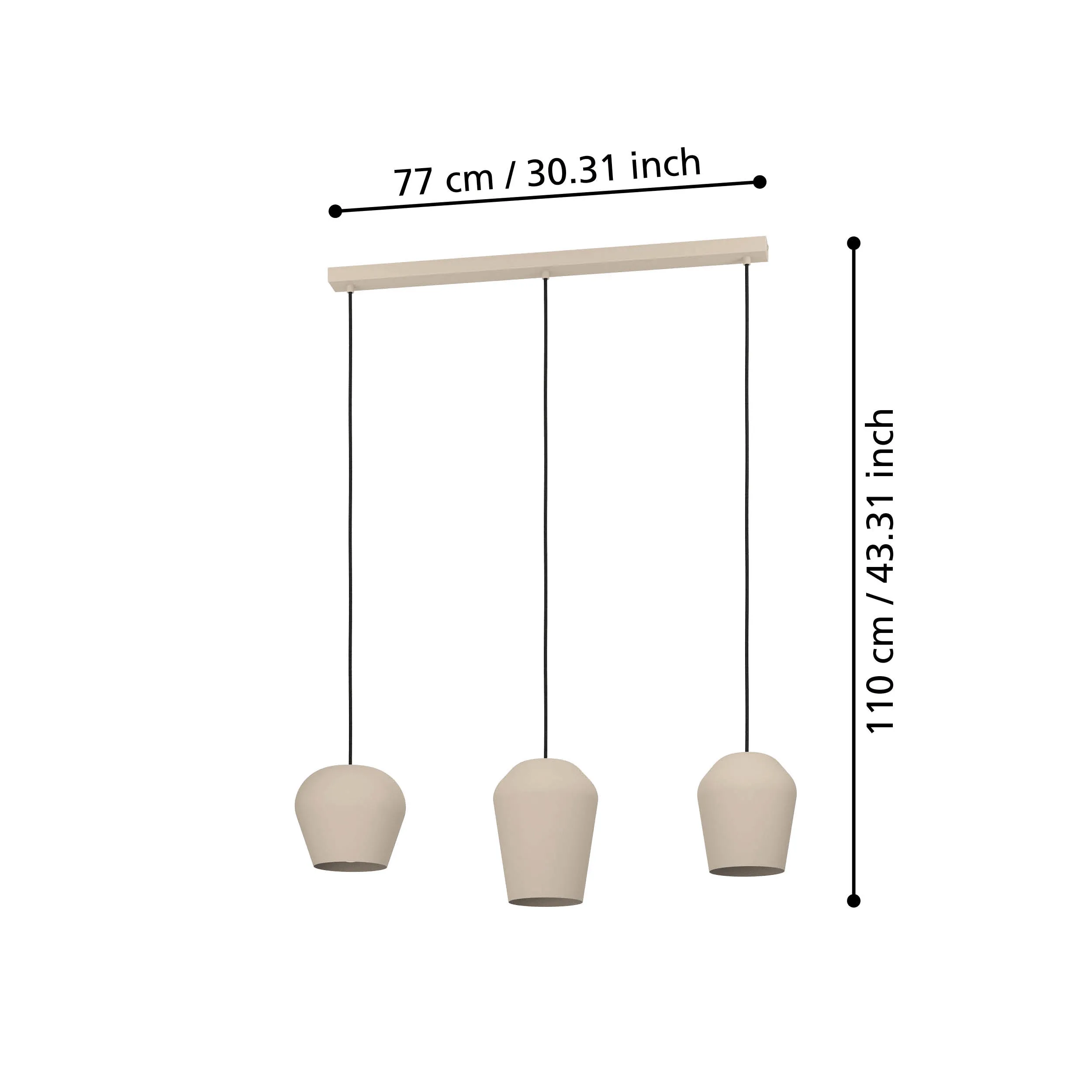 Eglo Cambaito 3 Light Sand Ceiling Pendant