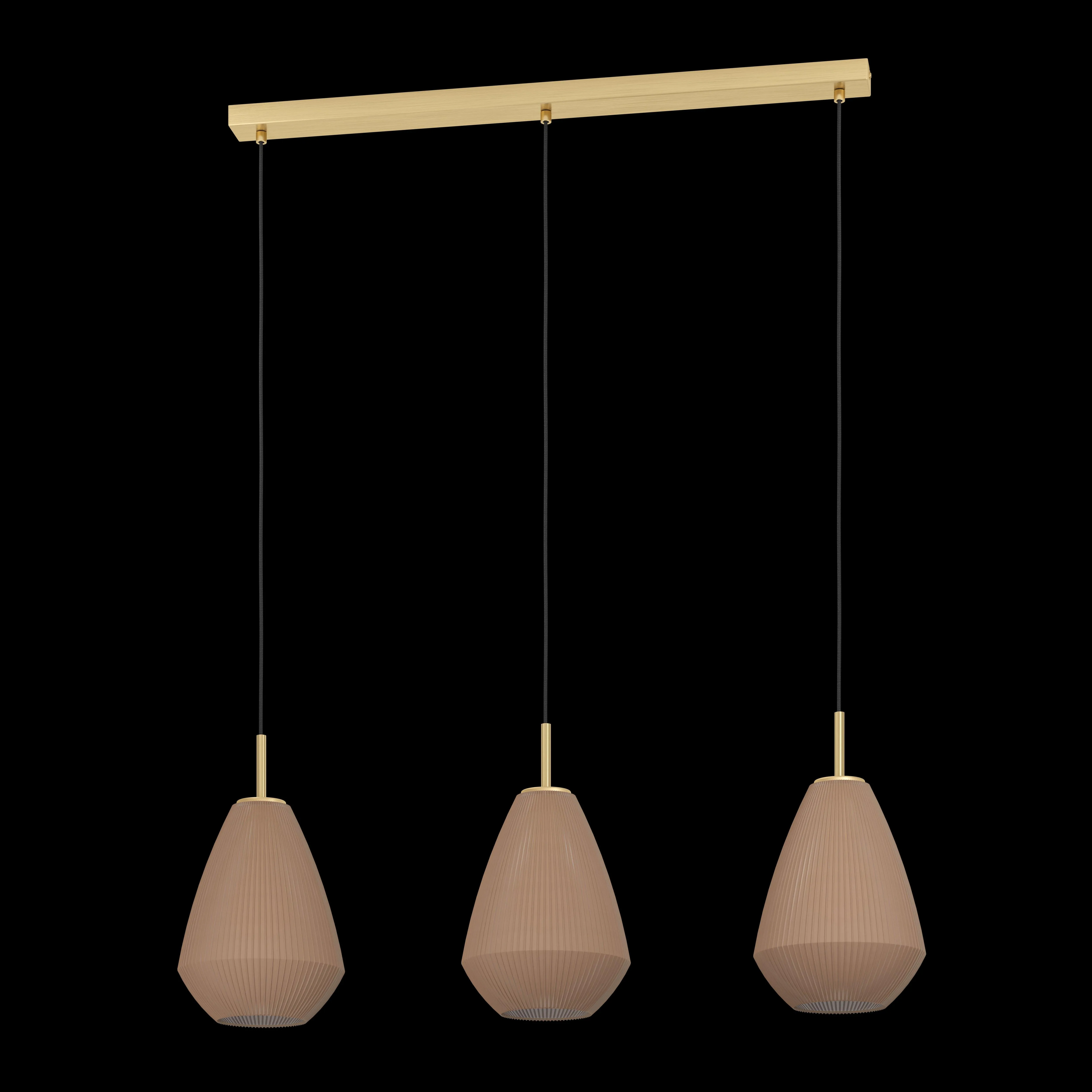 Eglo Caprarola 3 Light Conical Sand Glass & Brass Pendant