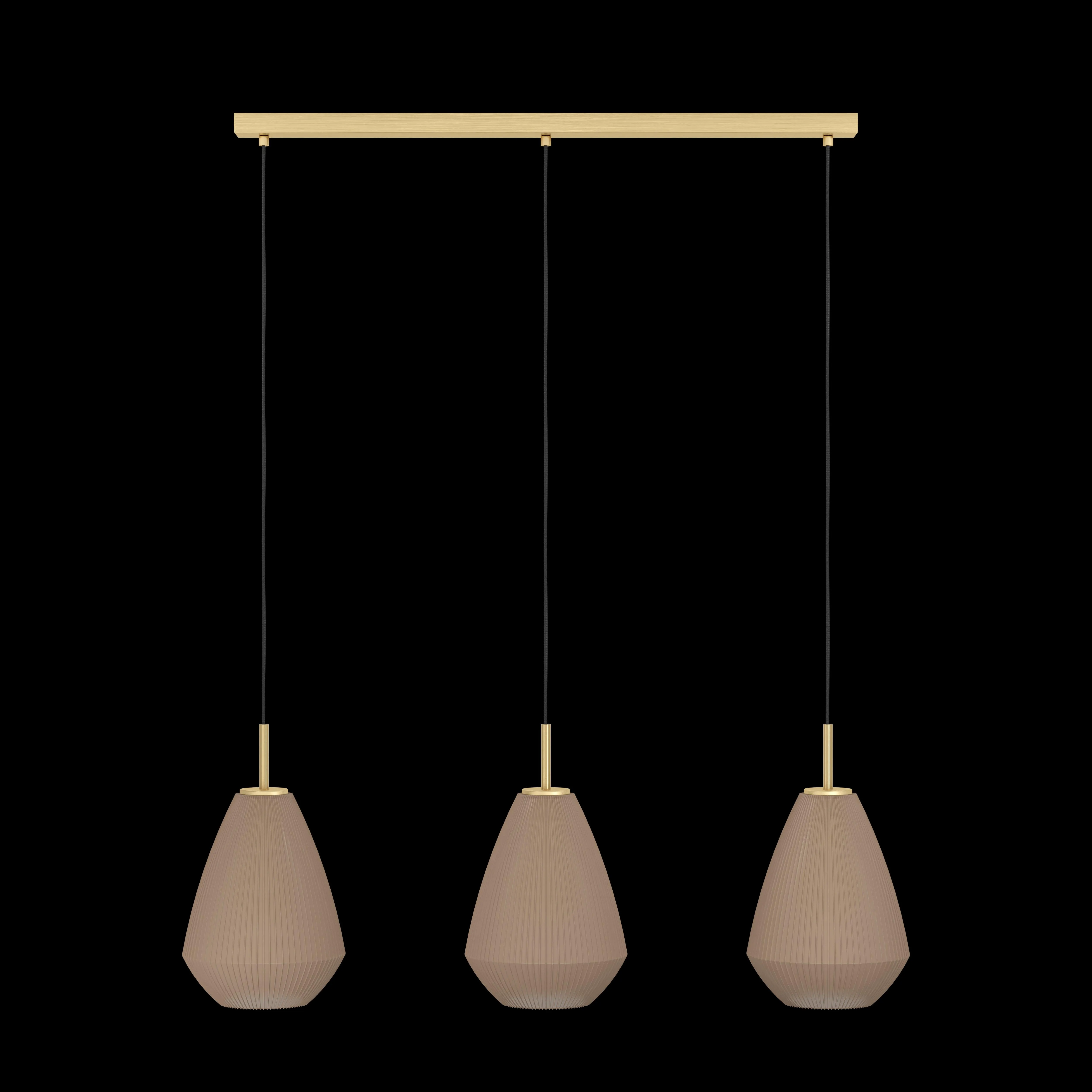 Eglo Caprarola 3 Light Conical Sand Glass & Brass Pendant