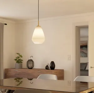 Eglo Caprarola Conical Satin Glass & Brass Ceiling Pendant flush mount ceiling fixture