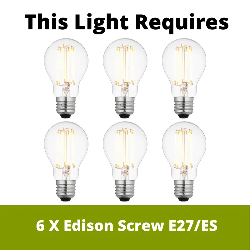 Eglo Carlton 1 Black 6 Light Bar Ceiling Pendant