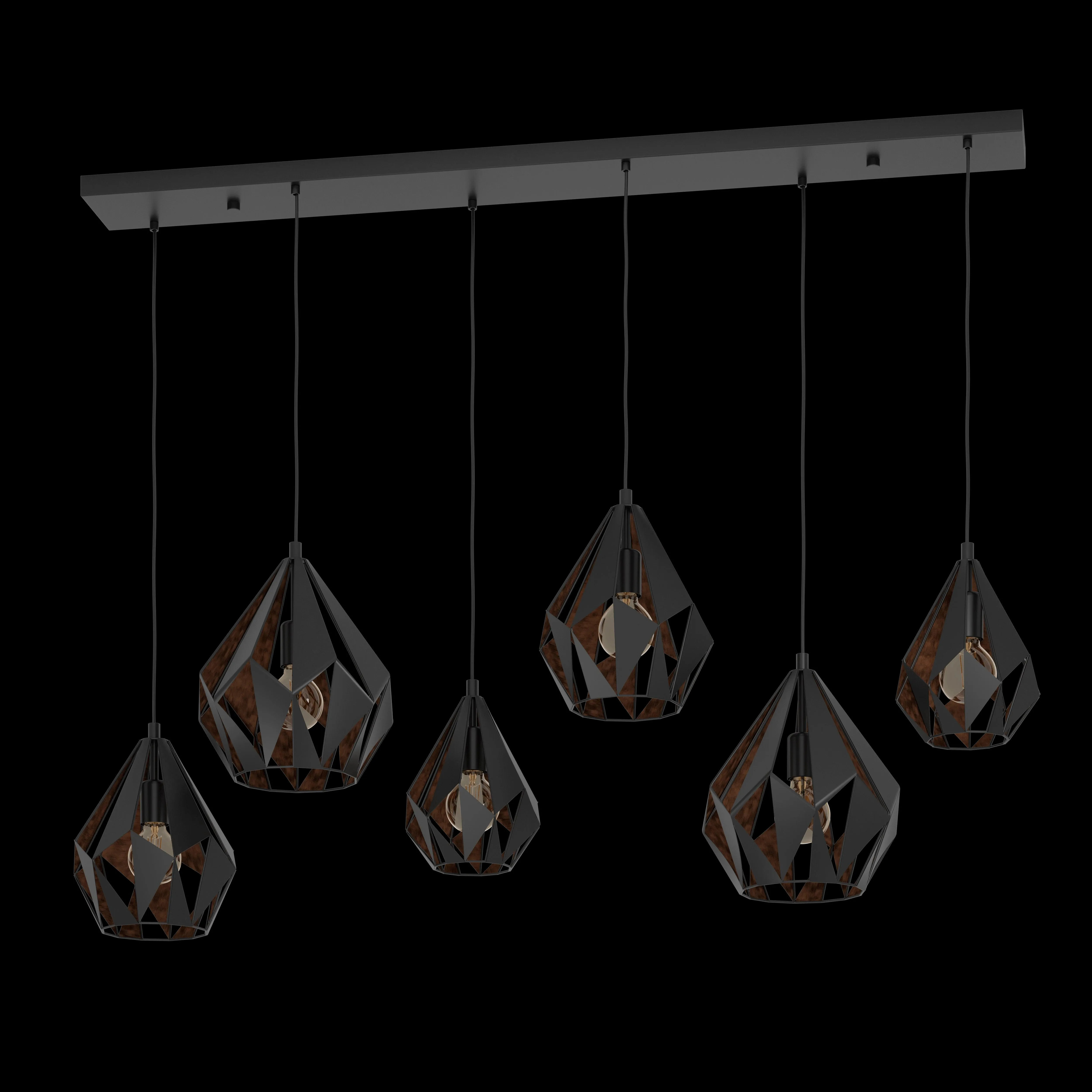 Eglo Carlton 1 Black 6 Light Bar Ceiling Pendant