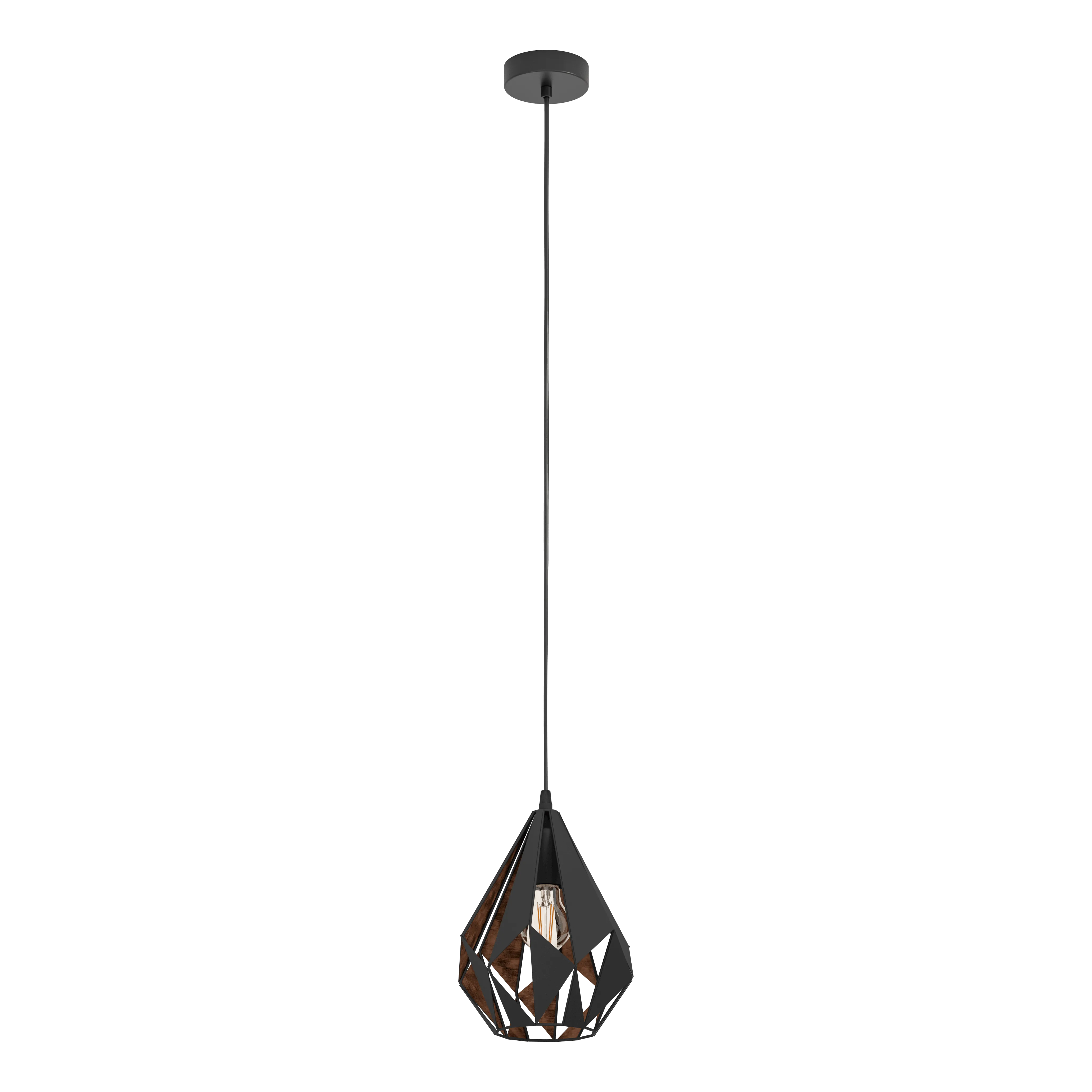 Eglo Carlton 1 Black & Copper Metal Ceiling Pendant