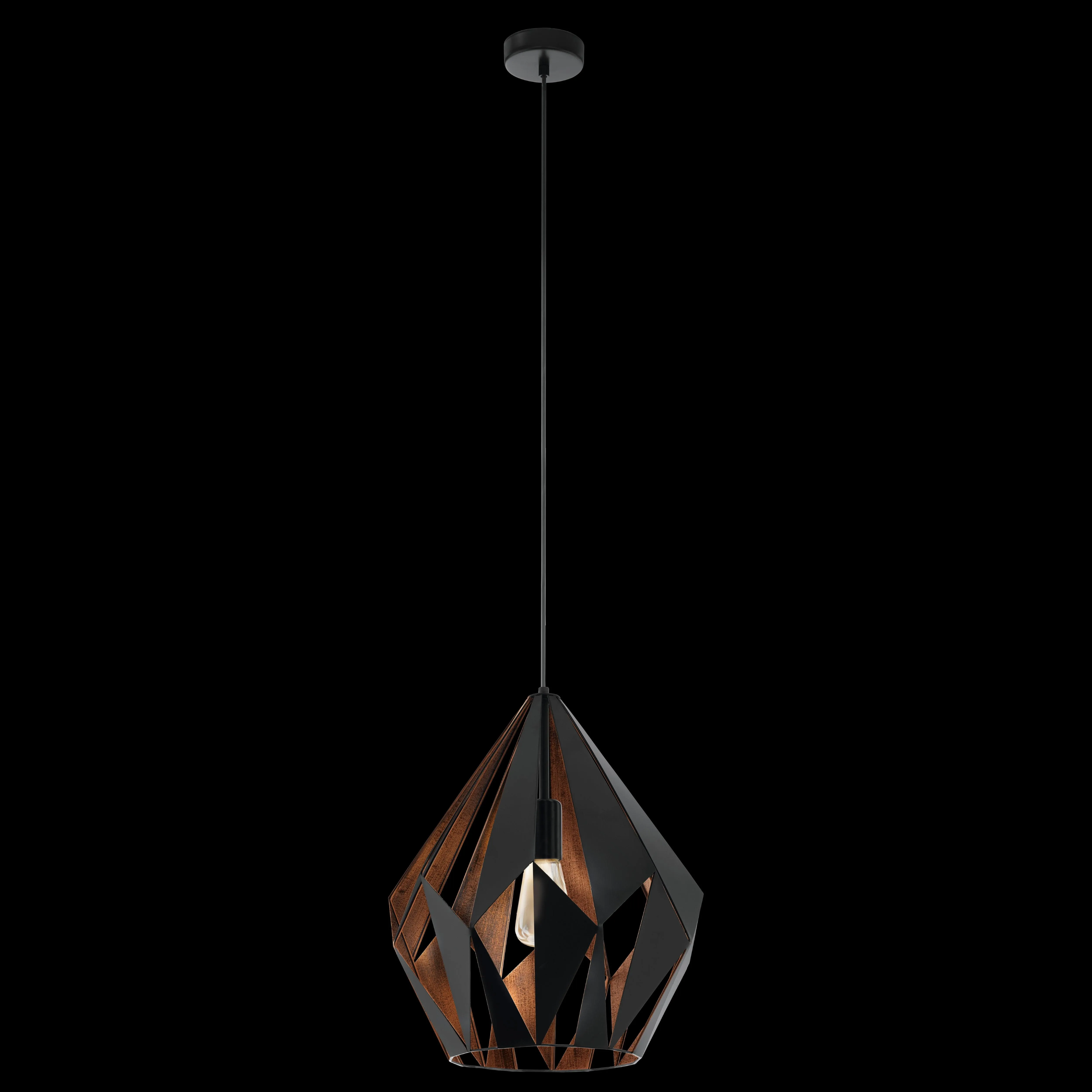 Eglo Carlton 1 Black & Gold Metal Ceiling Pendant
